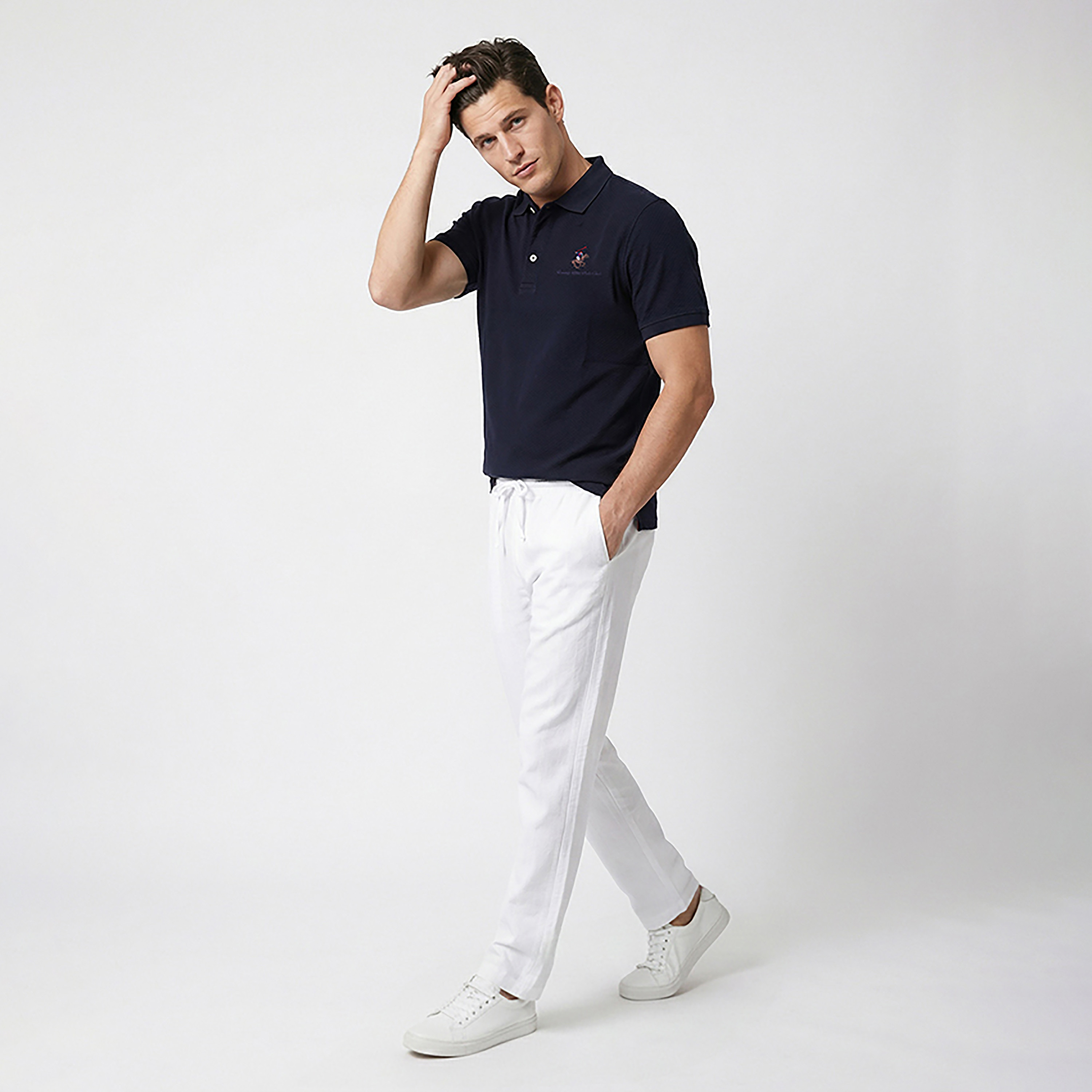 Beverly Hills Polo Club Plain Collared Short Sleeves Men's Polo T-Shirt-men-clothing-tshirtsandpolos-polos-image-3