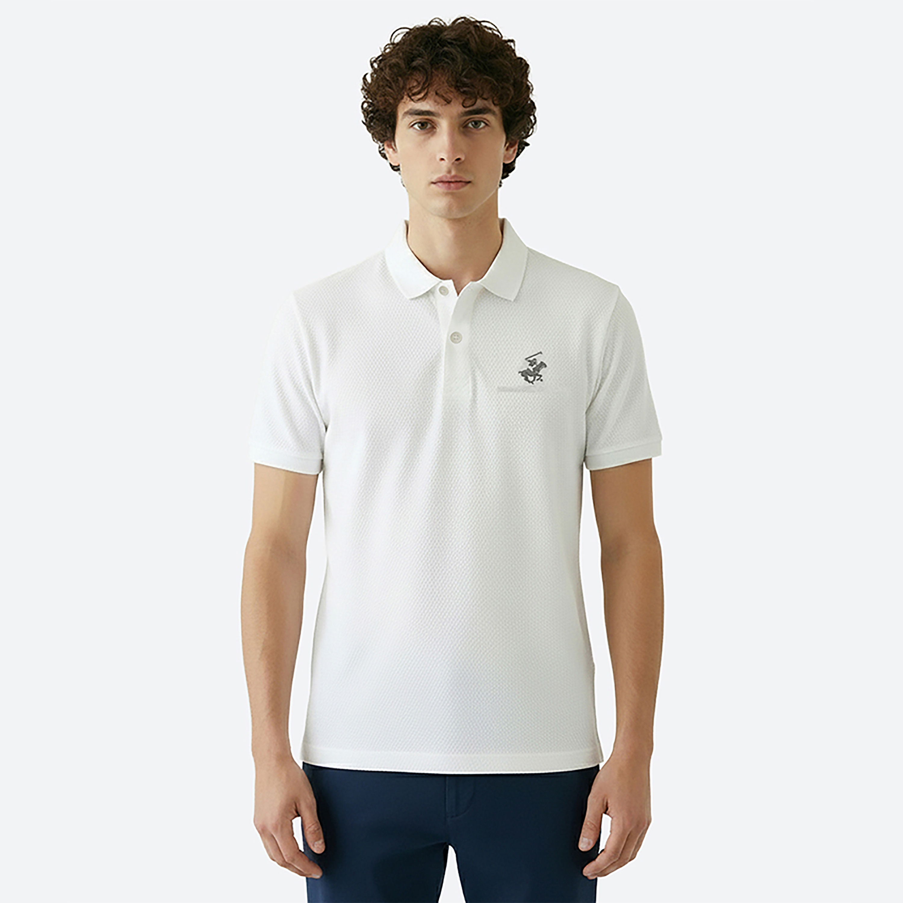 تي شيرت بولو رجالي سادة بأكمام قصيرة وياقة من بيفرلي هيلز بولو كلوب-men-clothing-tshirtsandpolos-polos-image-5
