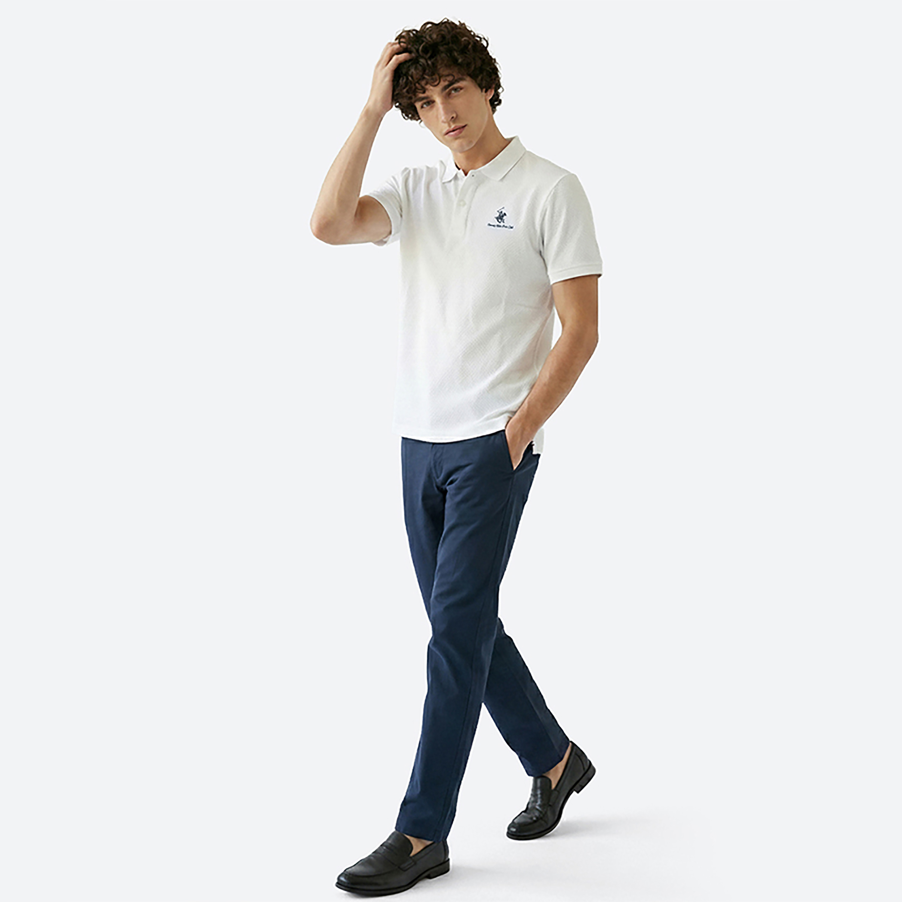 تي شيرت بولو رجالي سادة بأكمام قصيرة وياقة من بيفرلي هيلز بولو كلوب-men-clothing-tshirtsandpolos-polos-image-7