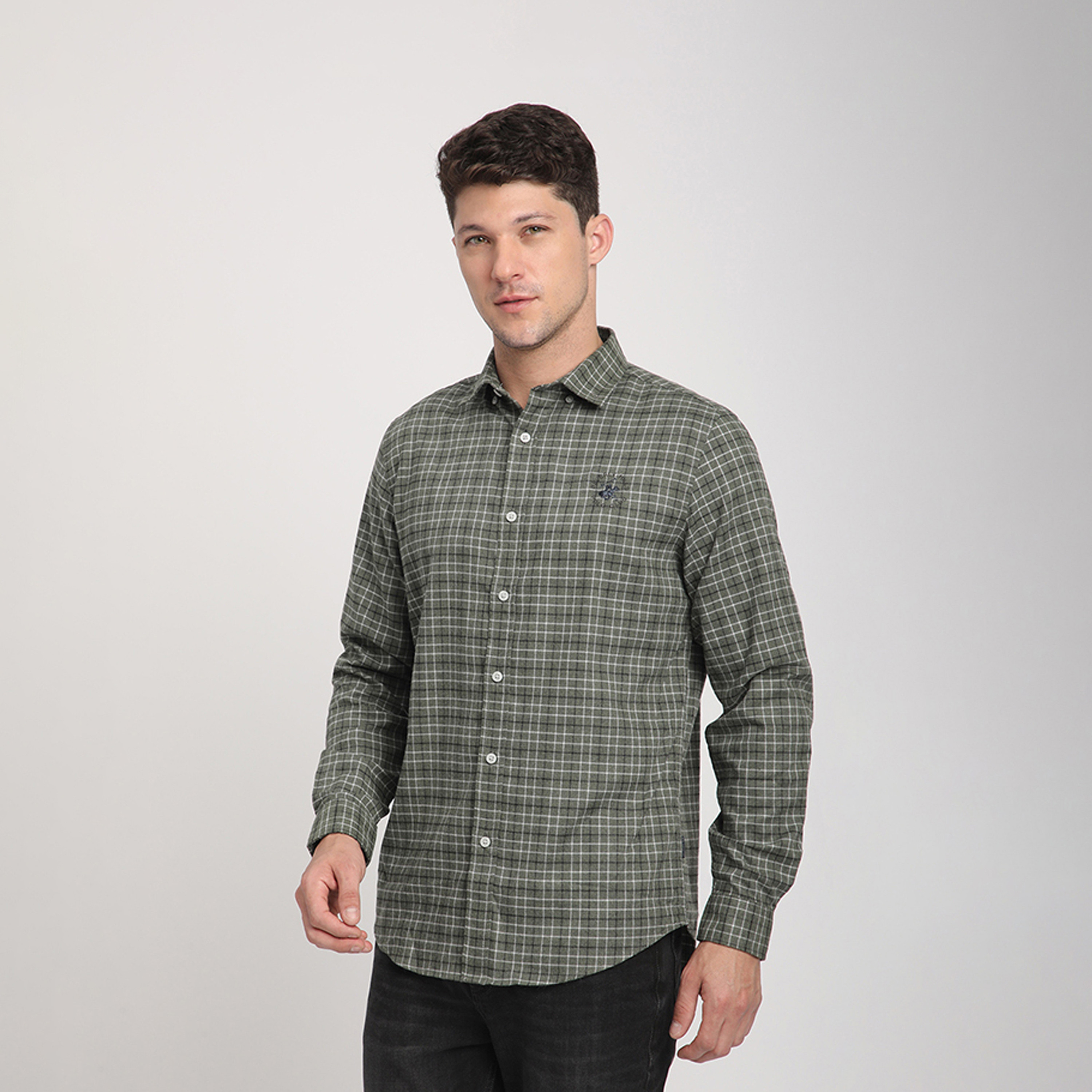 Beverly Hills Polo Club Regular Fit Checked Collared Long Sleeves Shirt-men-clothing-shirts-image-2