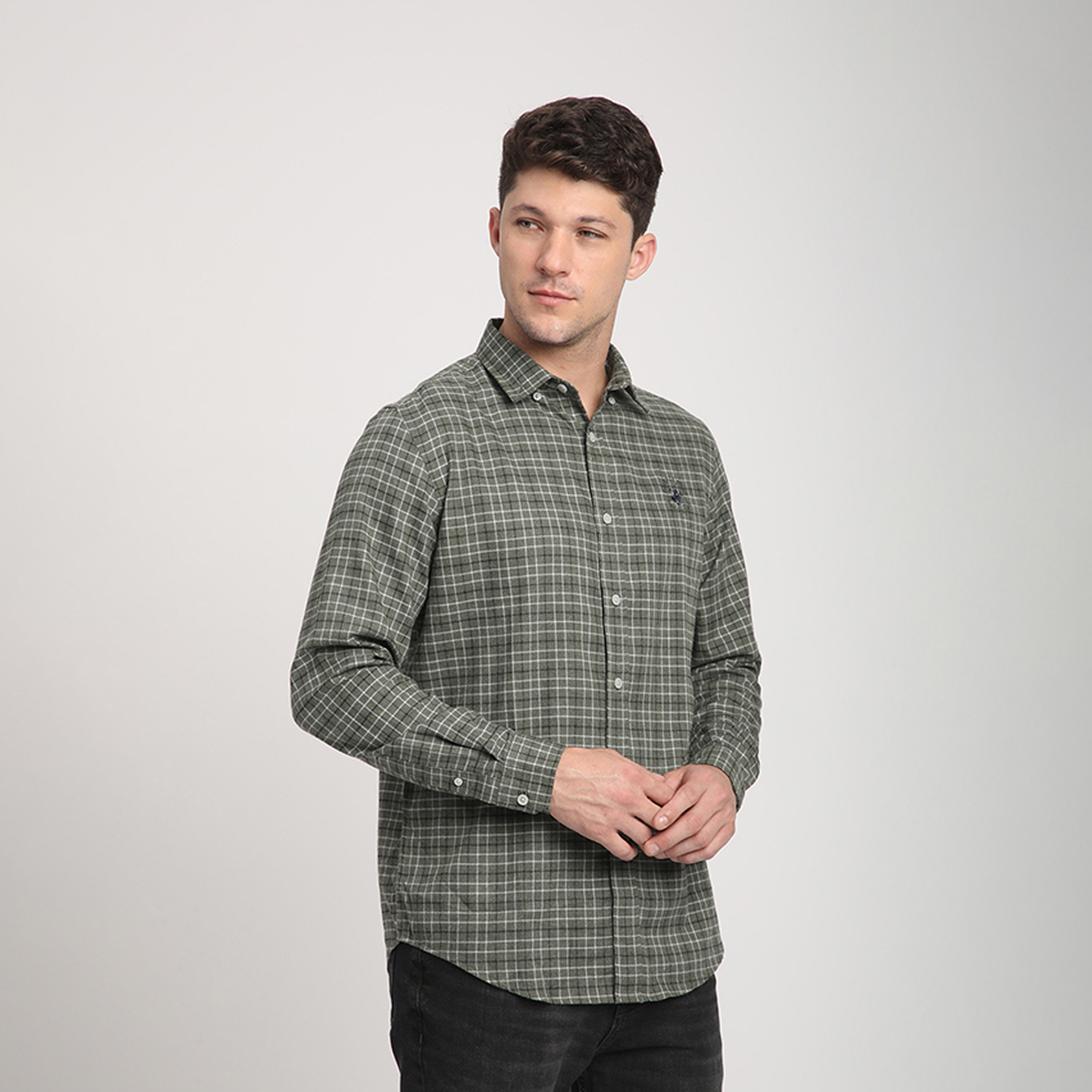 Beverly Hills Polo Club Regular Fit Checked Collared Long Sleeves Shirt-men-clothing-shirts-image-3