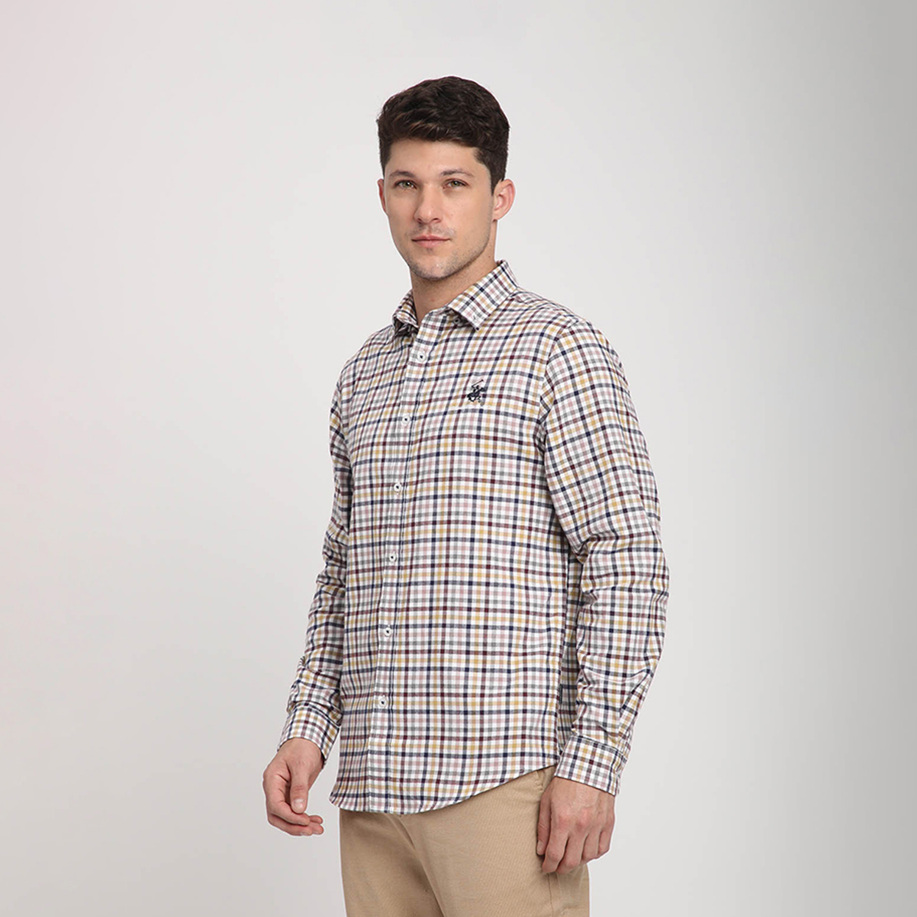 Beverly Hills Polo Club Regular Fit Checked Collared Long Sleeves Shirt-men-clothing-shirts-image-2