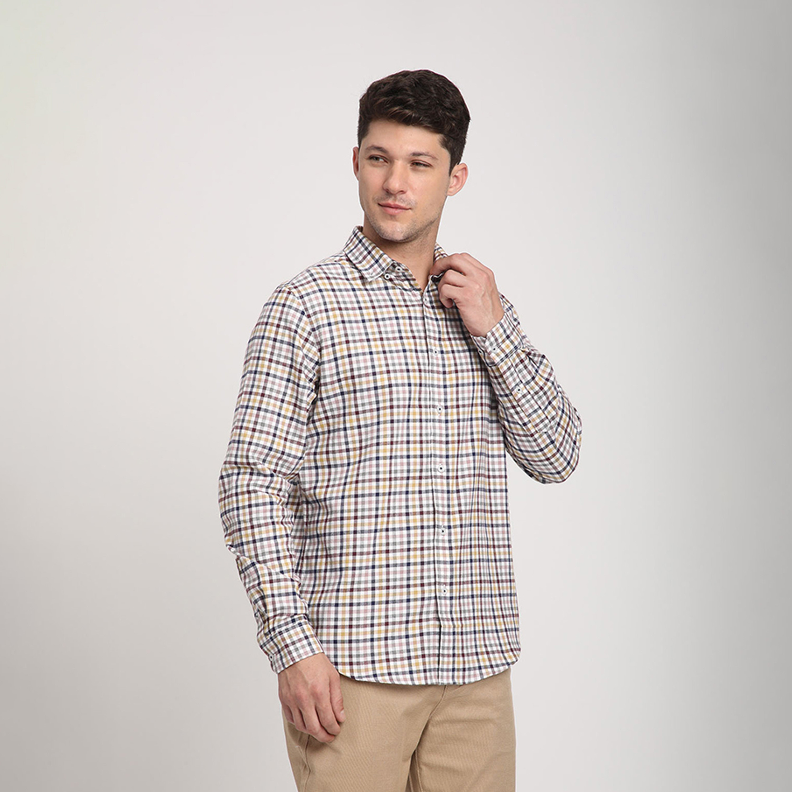 Beverly Hills Polo Club Regular Fit Checked Collared Long Sleeves Shirt-men-clothing-shirts-image-3