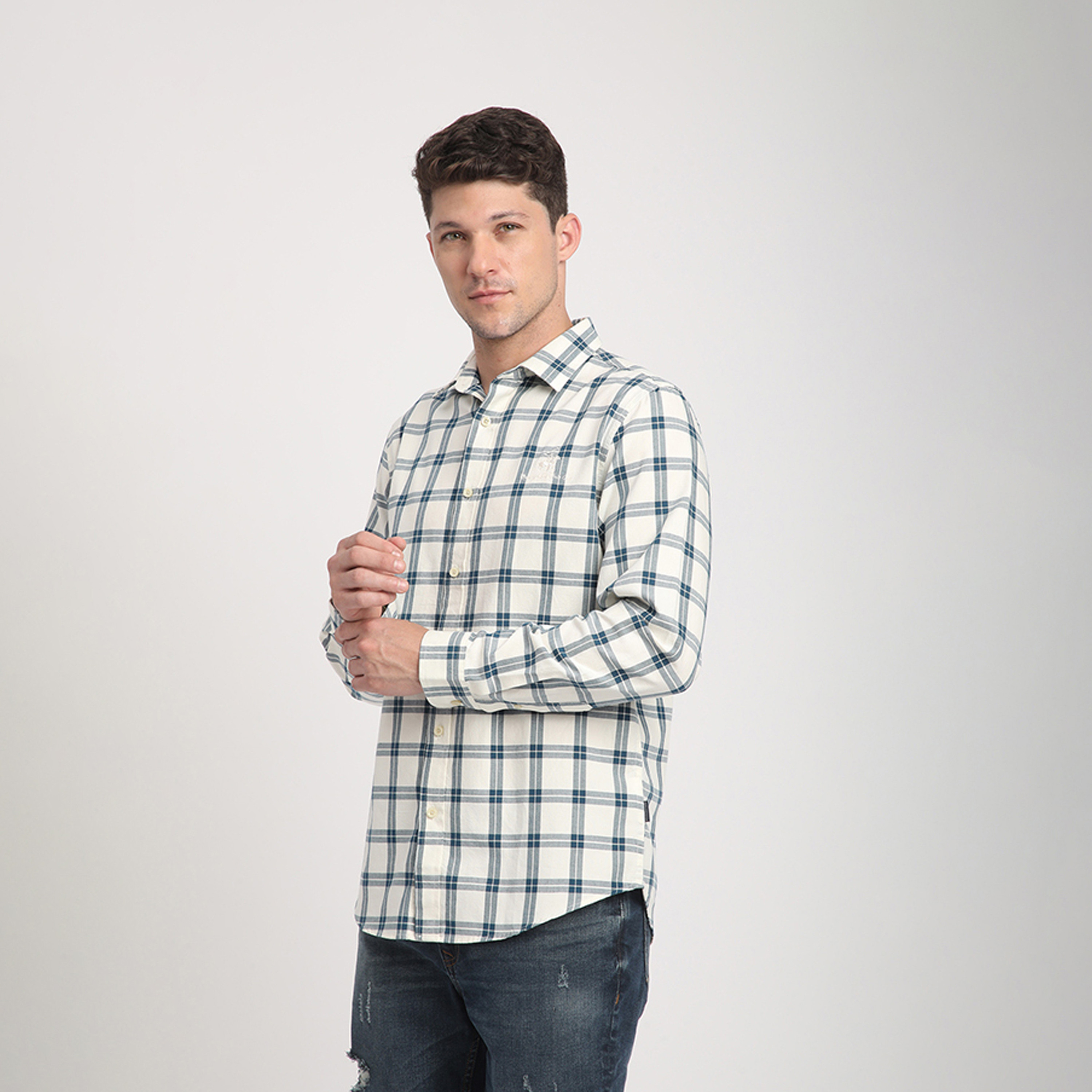 Beverly Hills Polo Club Regular Fit Checked Collared Long Sleeves Shirt-men-clothing-shirts-image-2