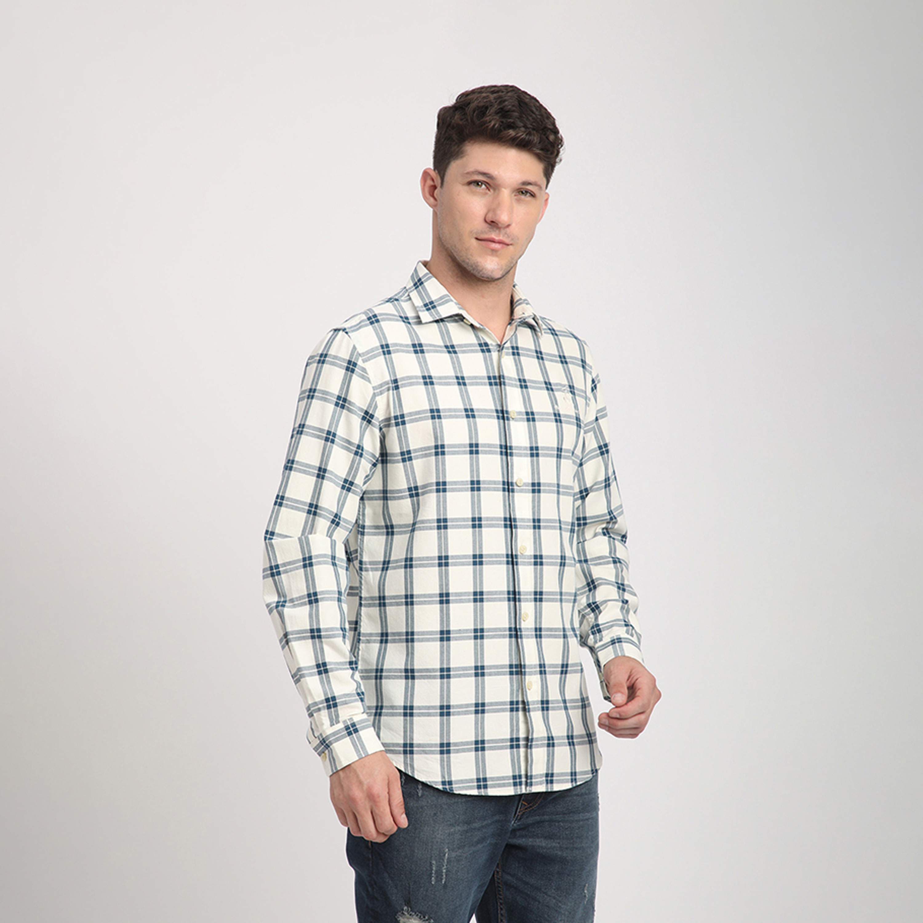 Beverly Hills Polo Club Regular Fit Checked Collared Long Sleeves Shirt-men-clothing-shirts-image-3