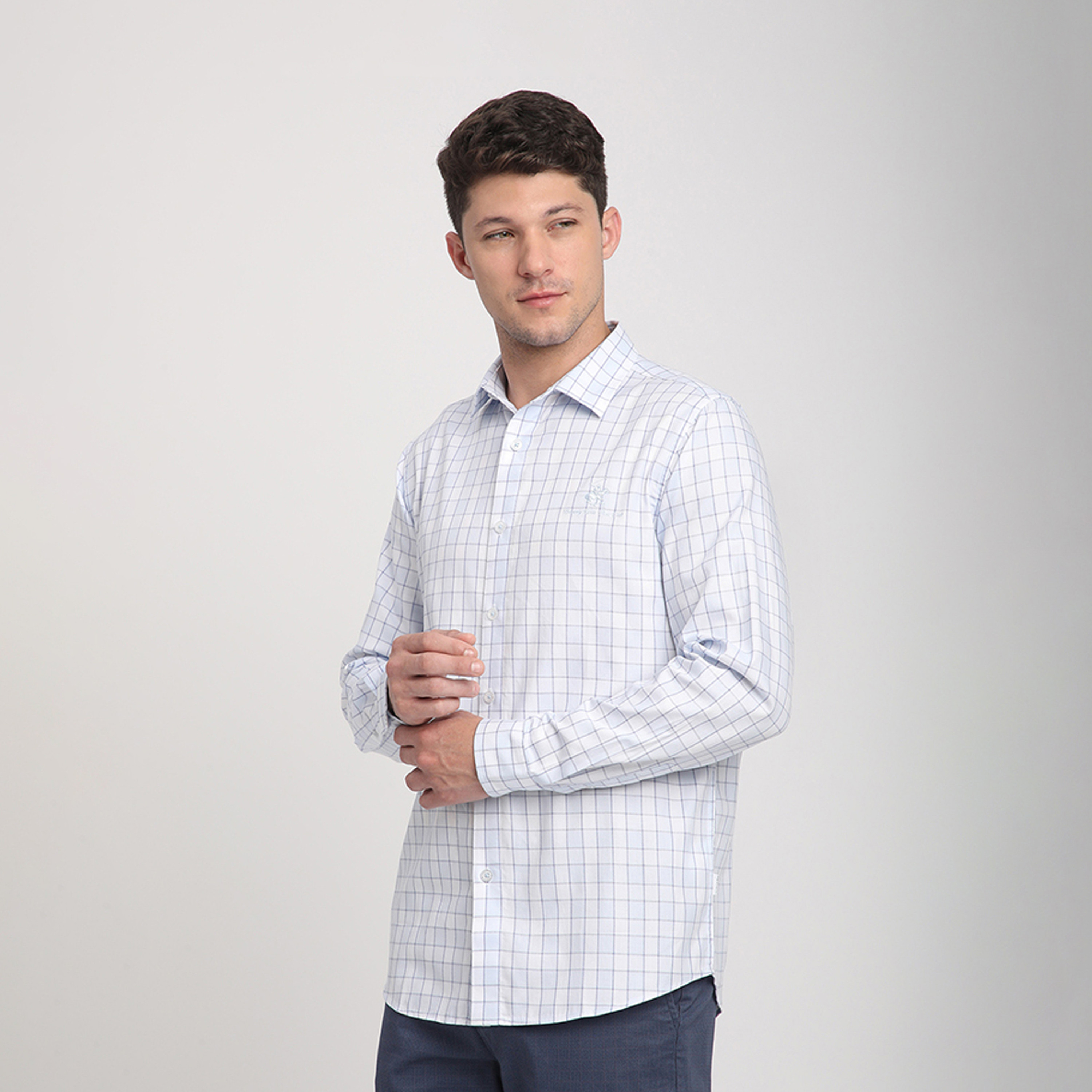 Beverly Hills Polo Club Regular Fit Checked Collared Long Sleeves Shirt-men-clothing-shirts-image-2
