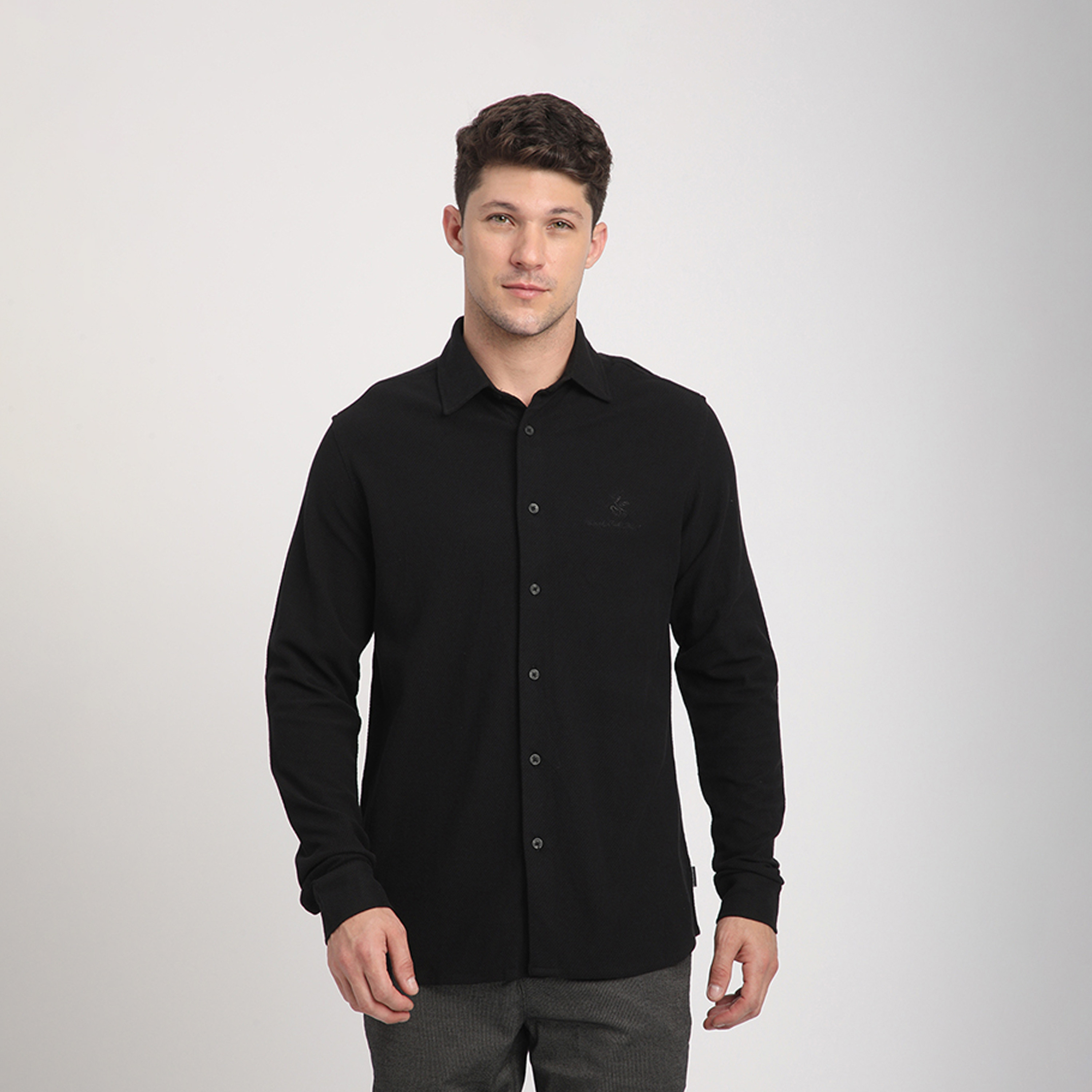 Beverly Hills Polo Club Regular Fit Logo Collared Long Sleeves Shirt-men-clothing-shirts-image-1