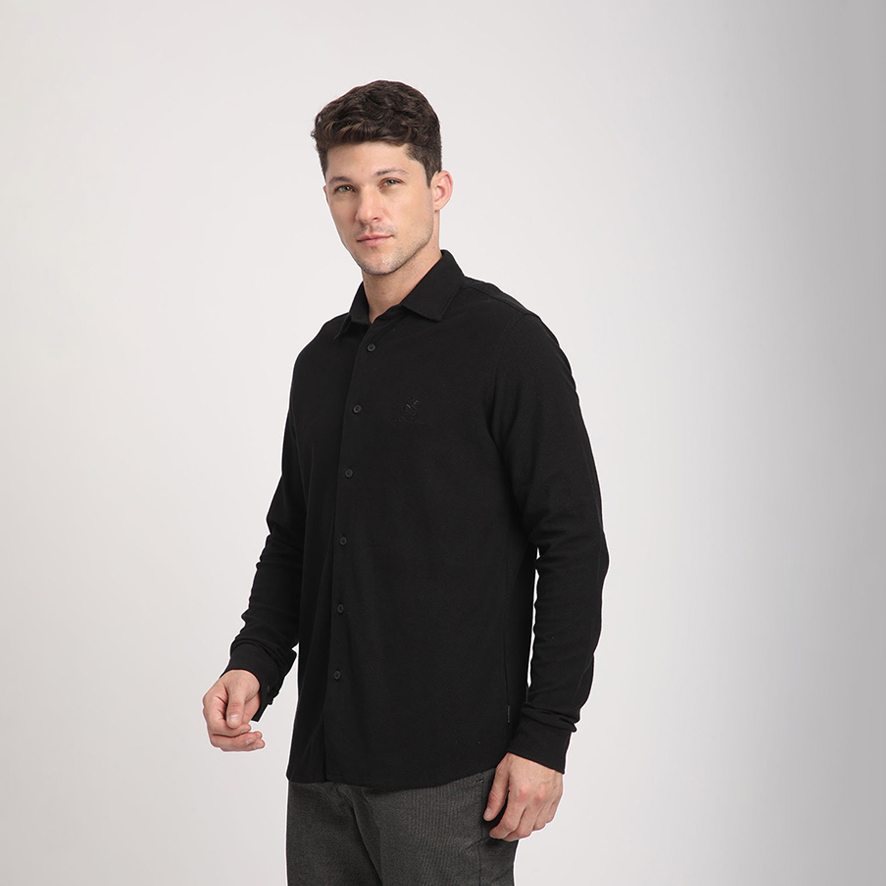 Beverly Hills Polo Club Regular Fit Logo Collared Long Sleeves Shirt-men-clothing-shirts-image-2