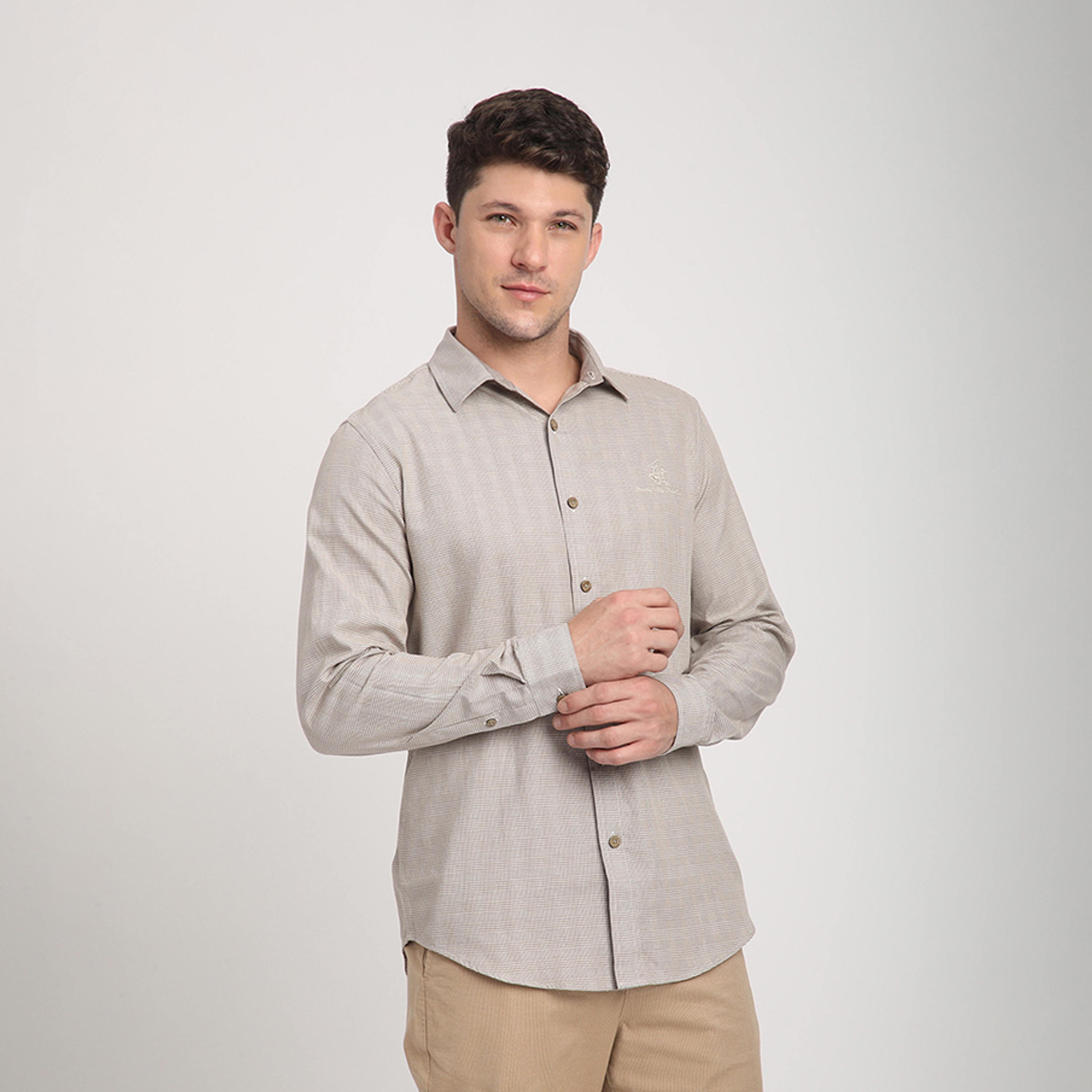 Beverly Hills Polo Club Regular Fit Checked Collared Long Sleeves Shirt-men-clothing-shirts-image-3