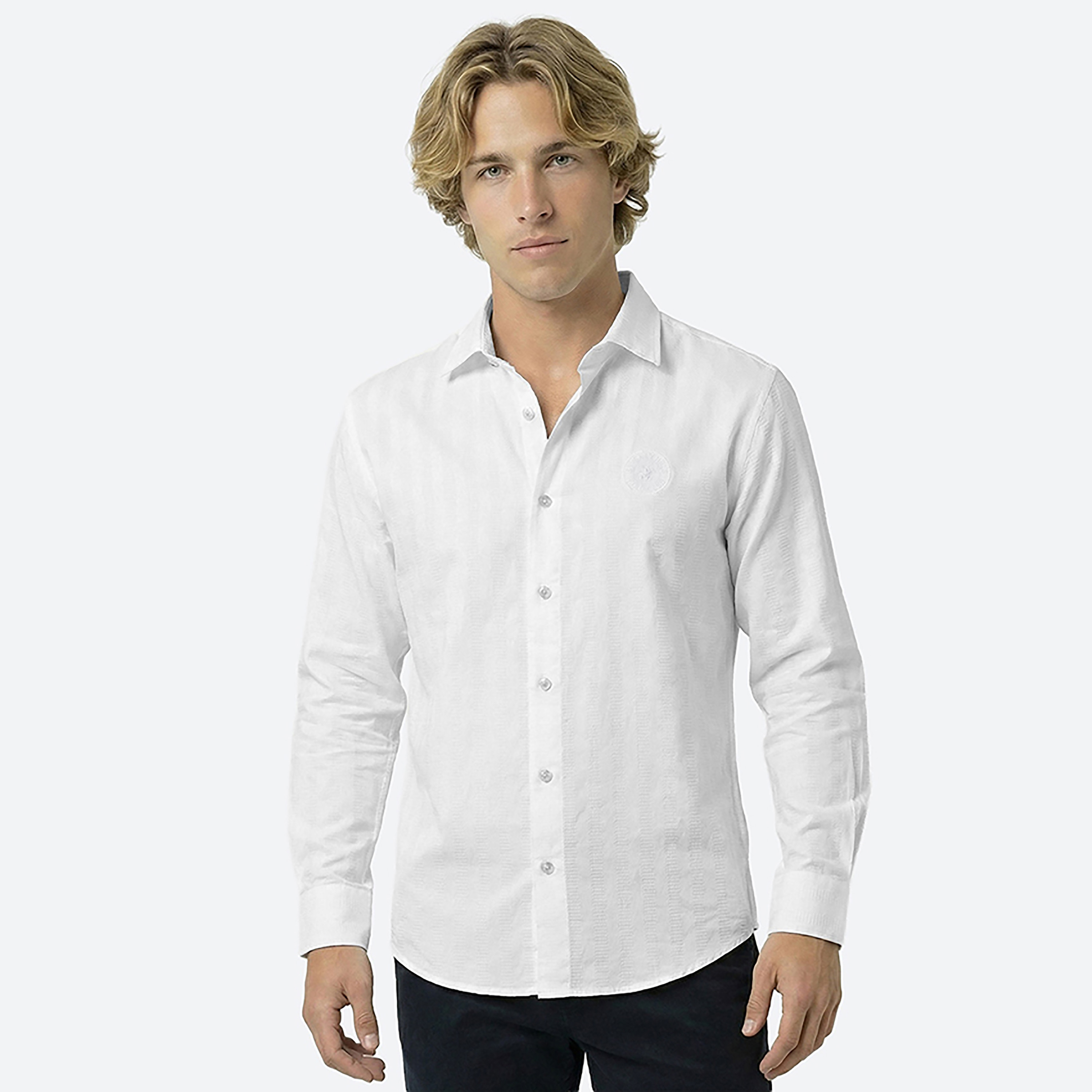 Beverly Hills Polo Club Regular Fit Striped Button Down Collar Long Sleeves Men's Shirt-men-clothing-shirts-image-5