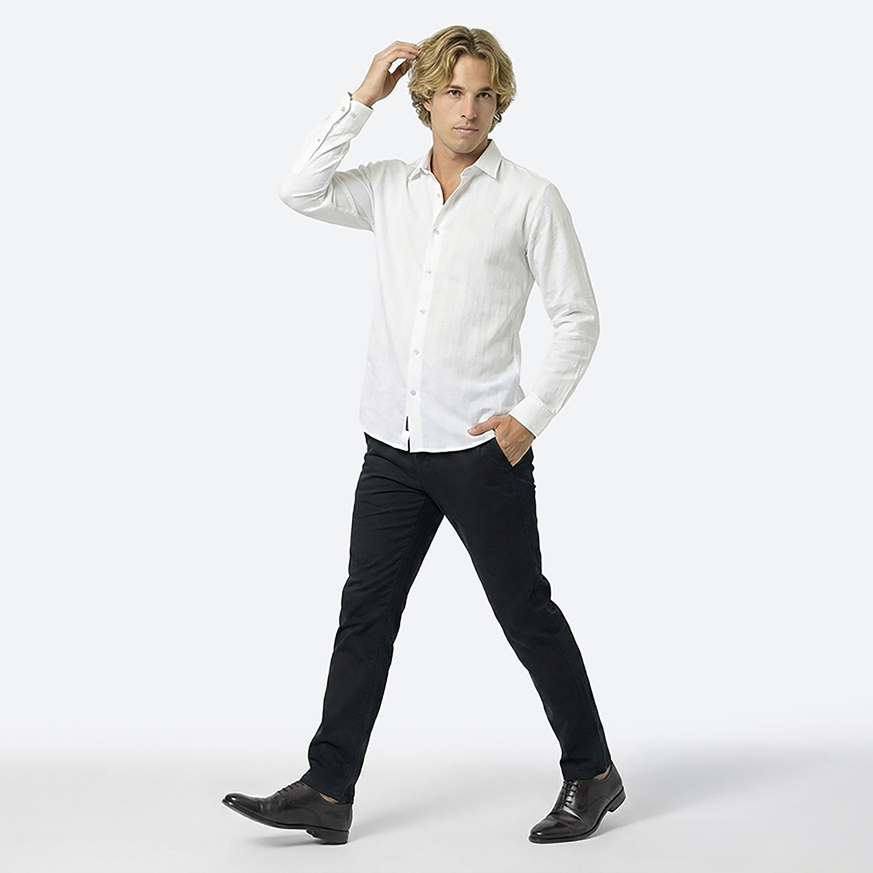 Beverly Hills Polo Club Regular Fit Striped Button Down Collar Long Sleeves Men's Shirt-men-clothing-shirts-image-7