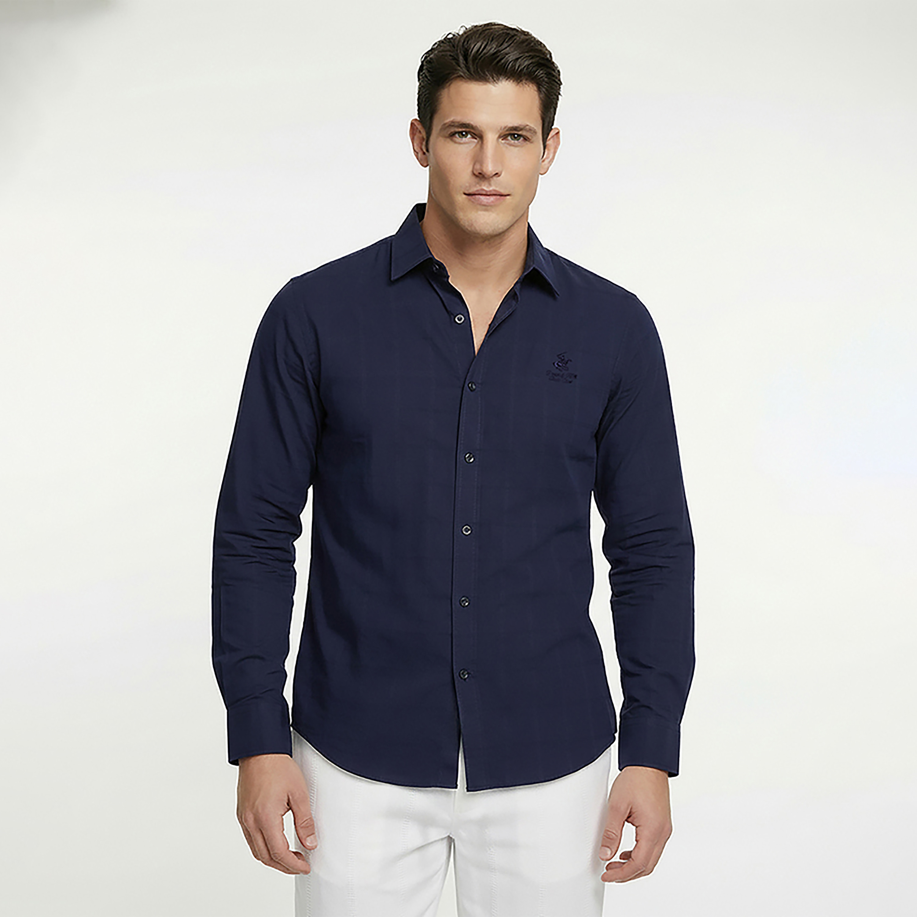 Beverly Hills Polo Club Regular Fit Plain Collared Long Sleeves Men's Shirt-men-clothing-shirts-image-1