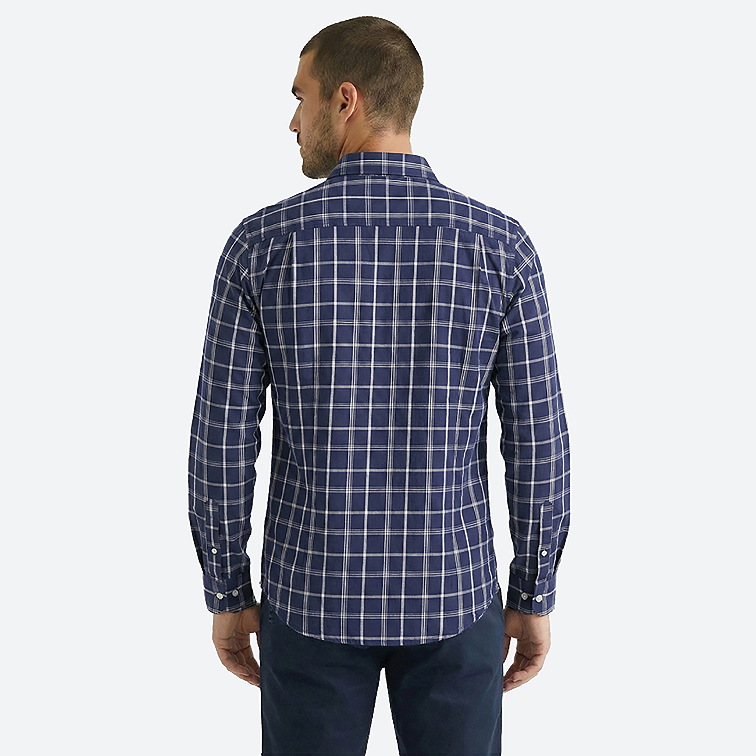 Beverly Hills Polo Club Regular Fit Checked Collared Long Sleeves Men's Shirt-men-clothing-shirts-image-4