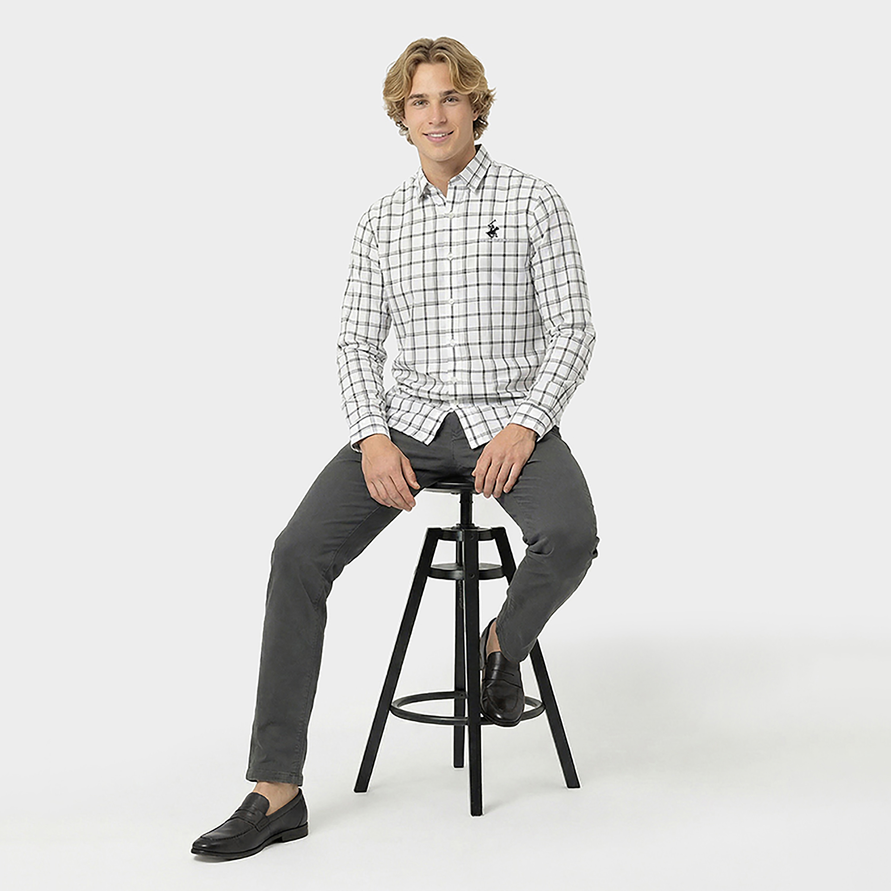 Beverly Hills Polo Club Regular Fit Checked Collared Long Sleeves Men's Shirt-men-clothing-shirts-image-6