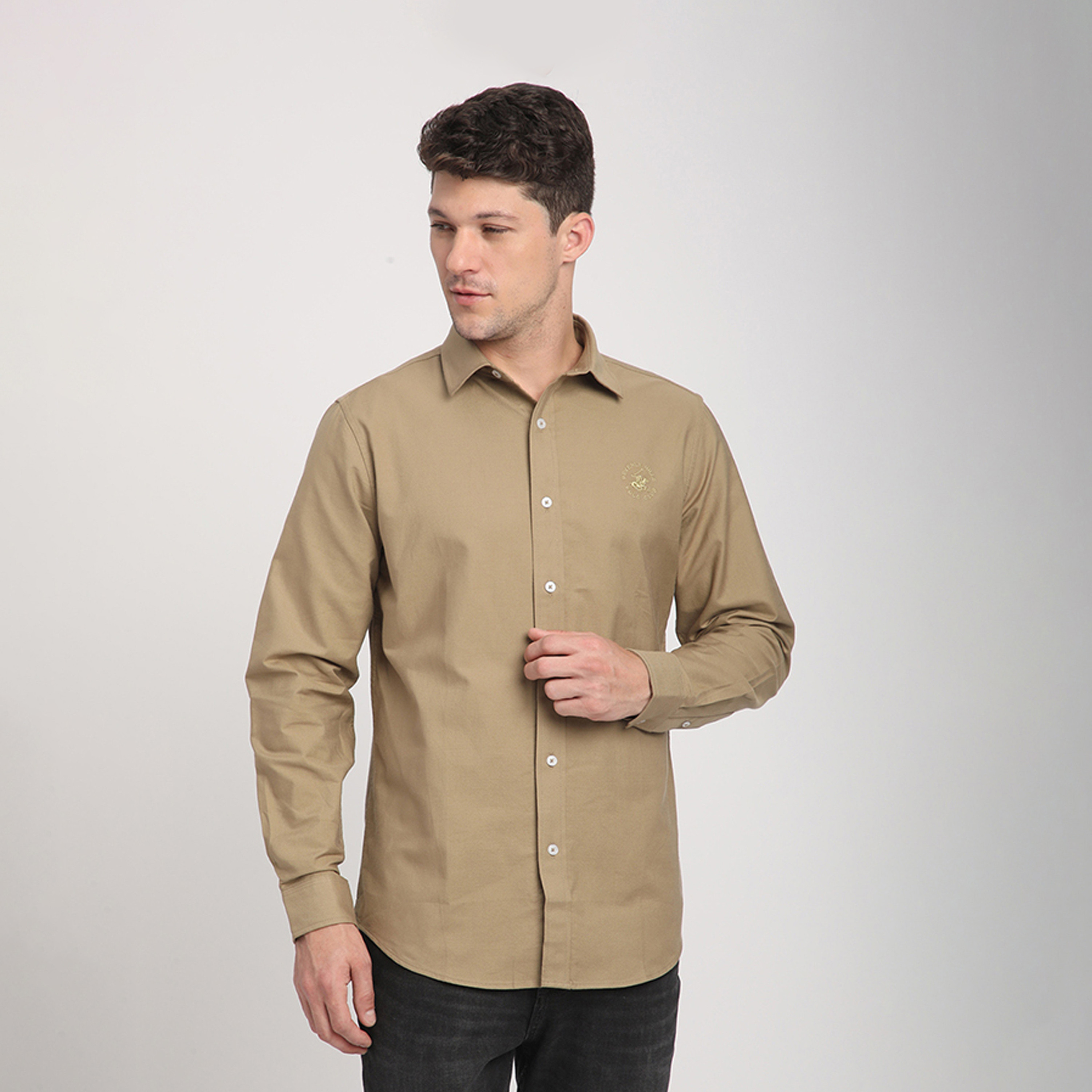 بيفرلي هيلز بولو كلوب-  تي شيرت بأكمام طويلة وياقة وشعار بقصّة عادية-men-clothing-shirts-image-1