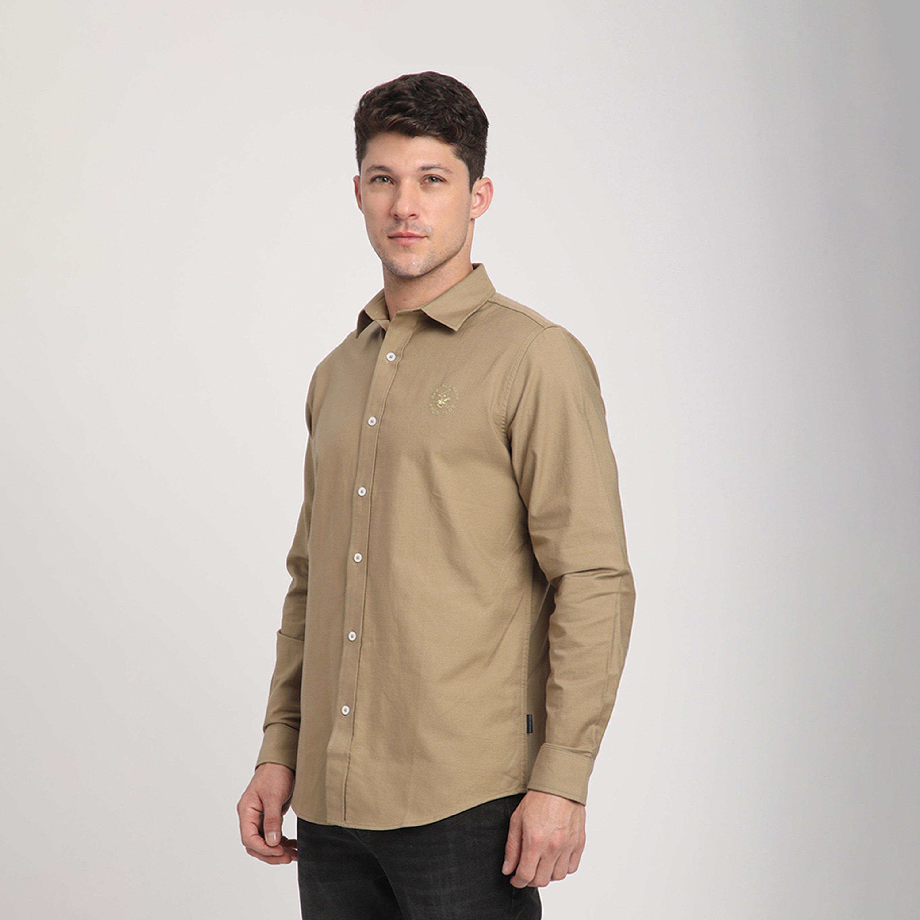 بيفرلي هيلز بولو كلوب-  تي شيرت بأكمام طويلة وياقة وشعار بقصّة عادية-men-clothing-shirts-image-2