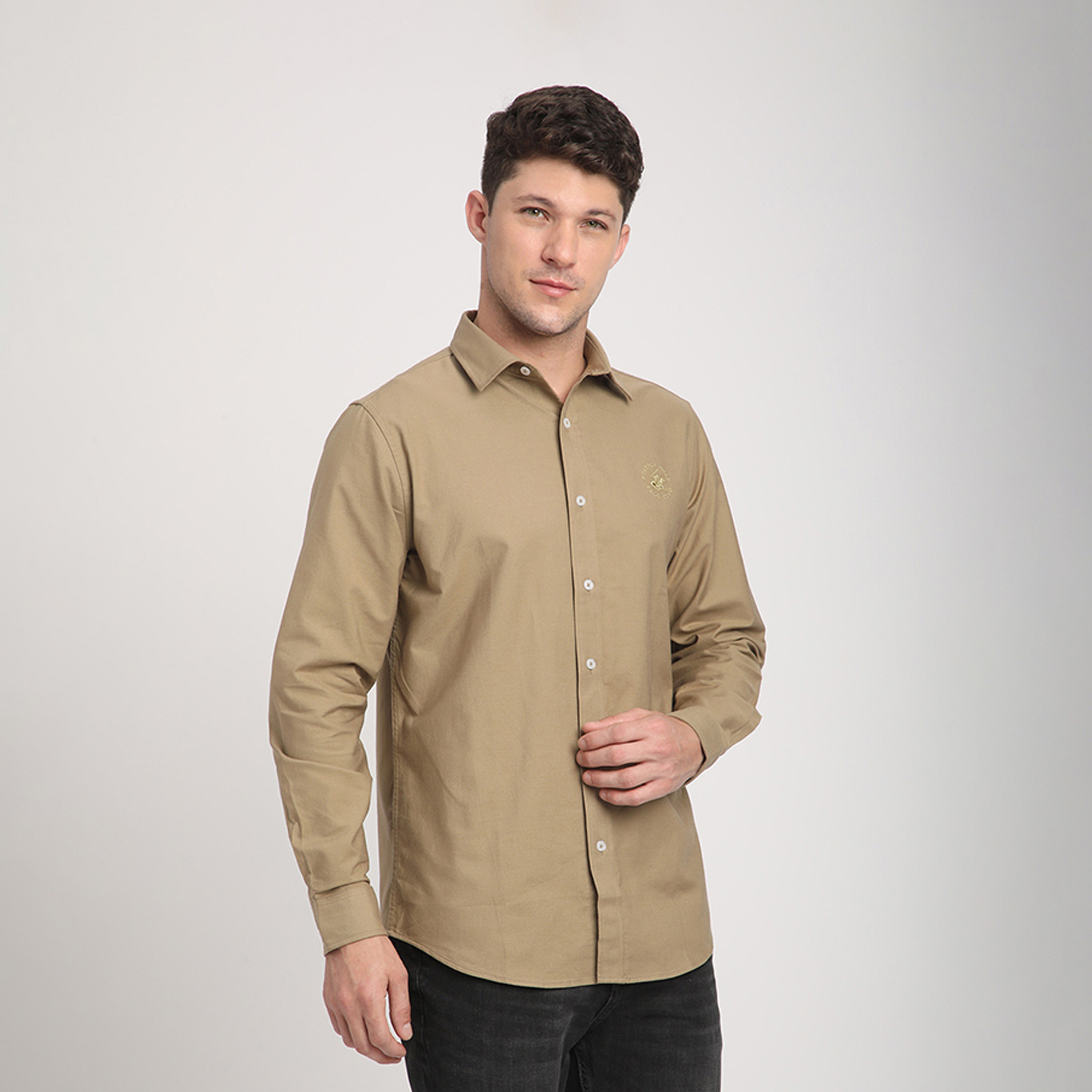بيفرلي هيلز بولو كلوب-  تي شيرت بأكمام طويلة وياقة وشعار بقصّة عادية-men-clothing-shirts-image-3