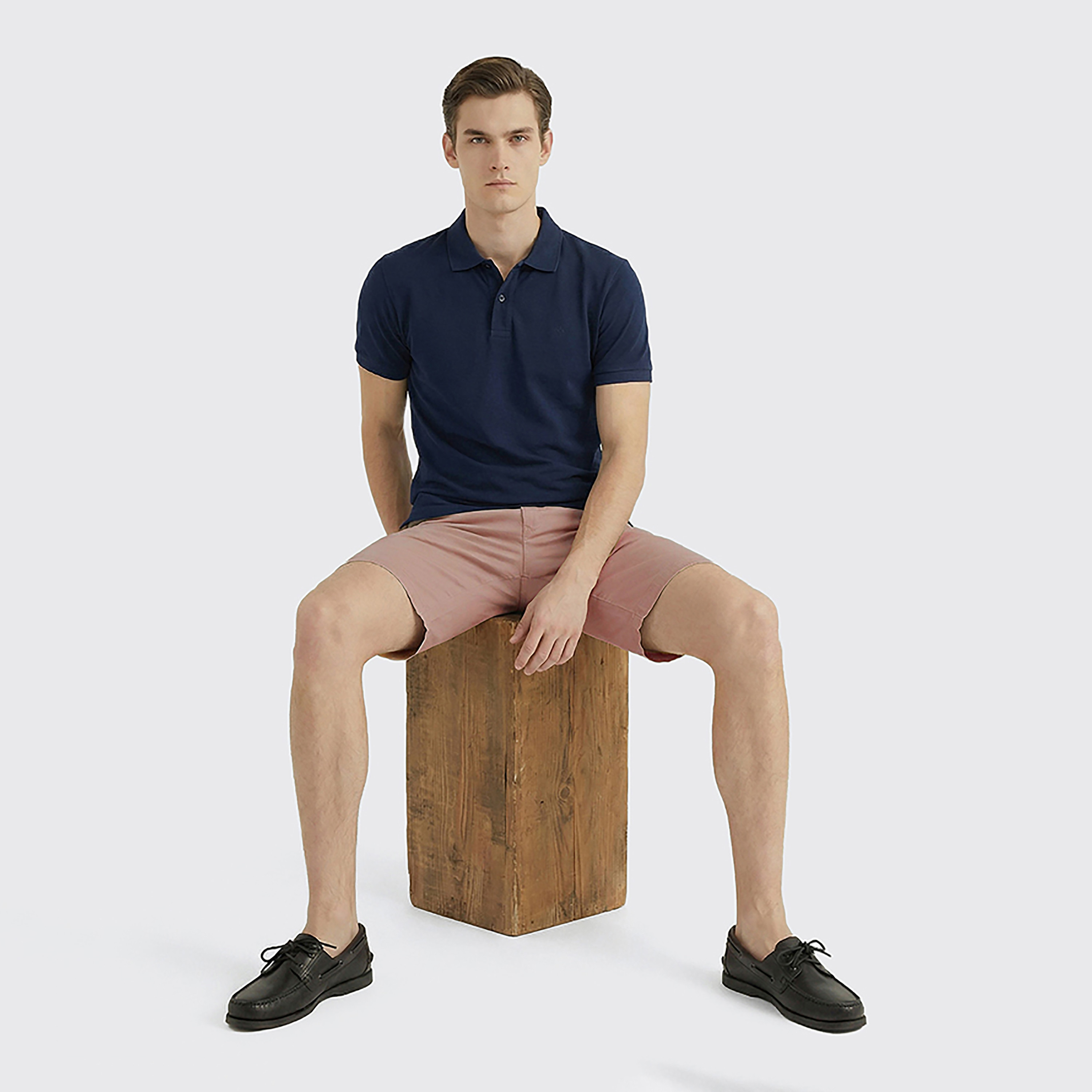 Beverly Hills Polo Club Plain Mid Rise Buttoned Men's Chino Shorts-men-clothing-bottoms-shorts-image-2