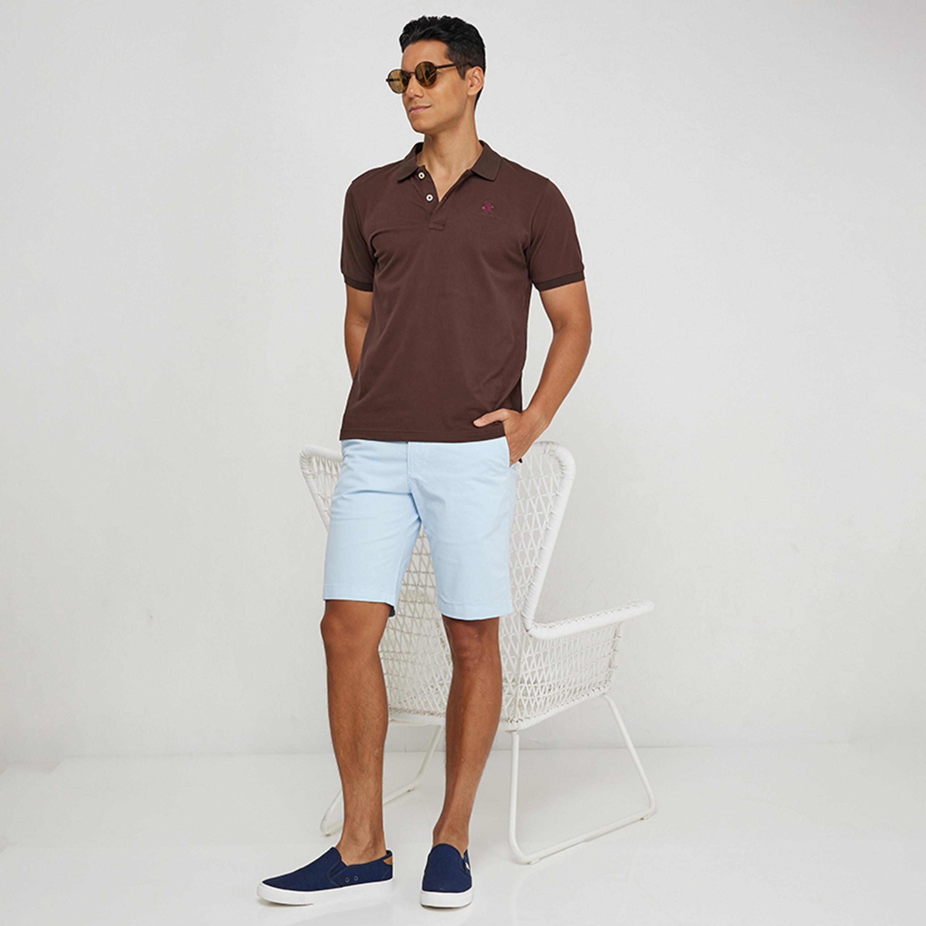شورت تشينو رجالي متوسط الارتفاع في نادي بيفرلي هيلز الرياضي المنتظم-men-clothing-bottoms-shorts-image-2