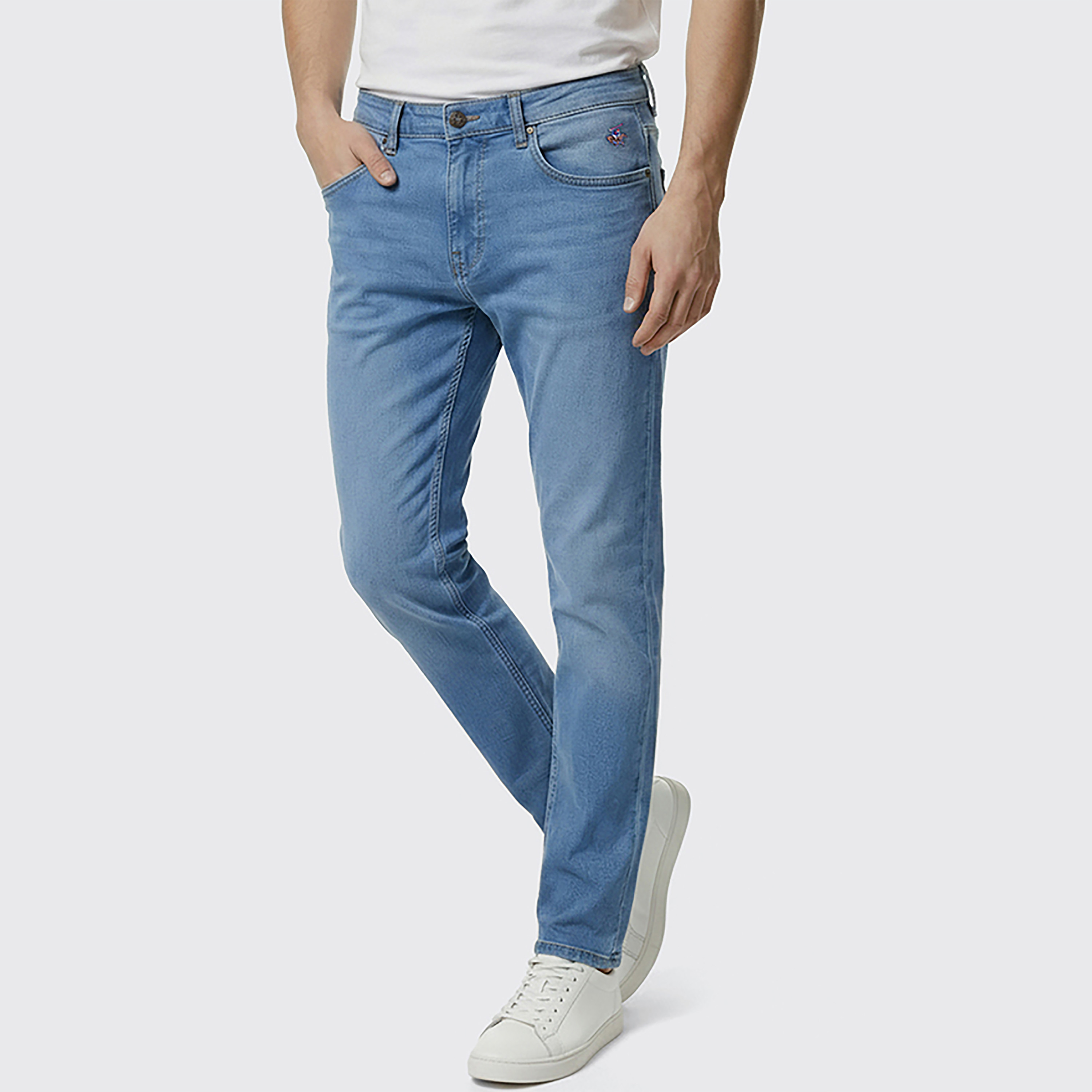 Beverly Hills Polo Club Slim Fit Light Washed Mid Rise Men's Jeans-men-clothing-bottoms-jeans-image-1