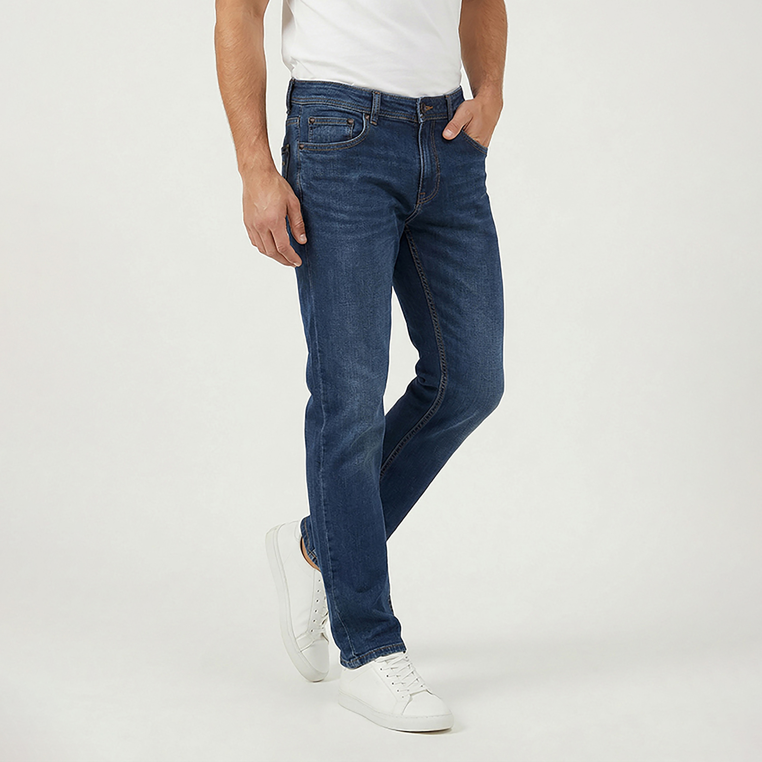 بنطلون جينز رجالي قصة "سكيني" بـ 5 جيوب وخصر متوسط من بيفرلي هيلز بولو كلوب-men-clothing-bottoms-jeans-image-1