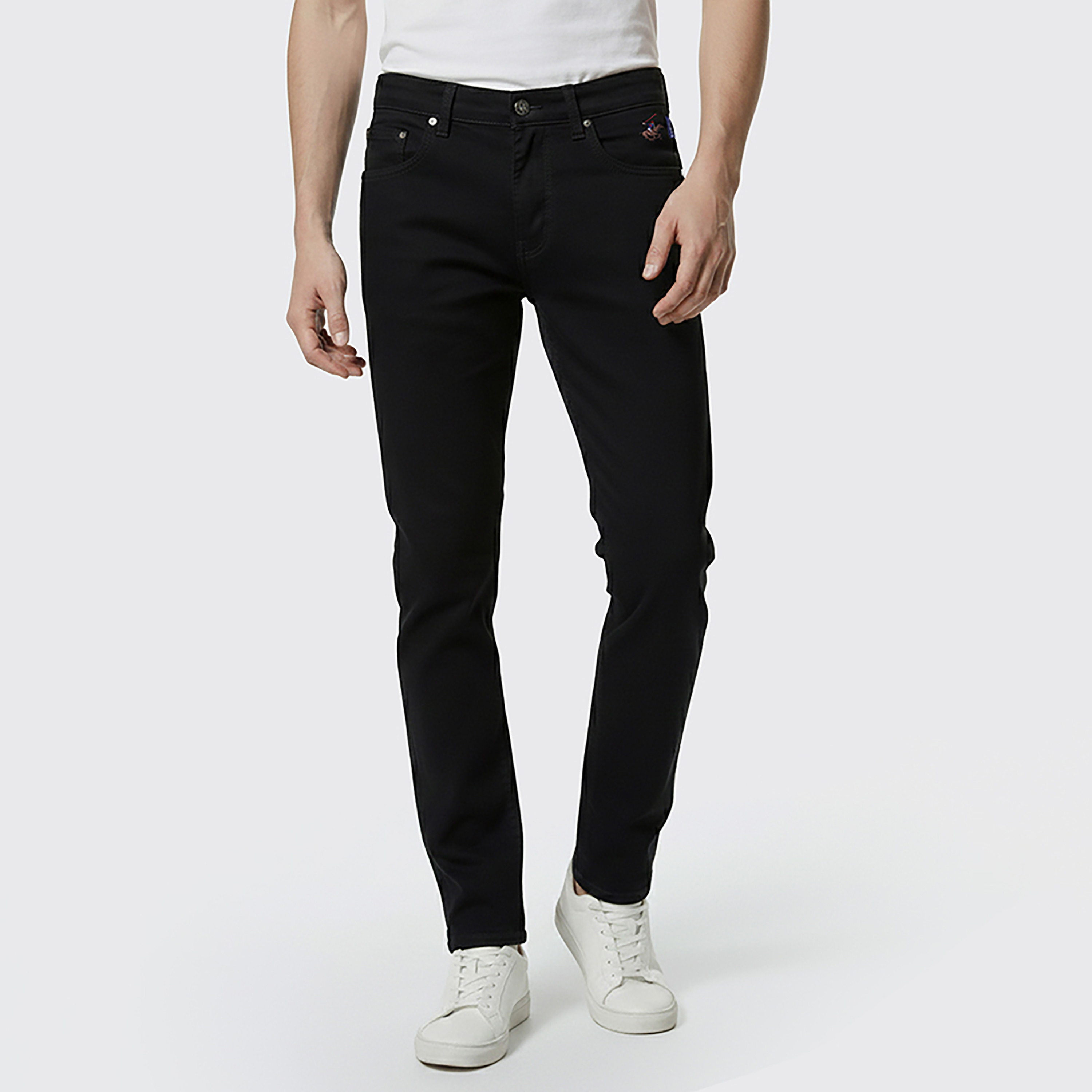 بنطلون جينز رجالي قصة "سكيني" بـ 5 جيوب وخصر متوسط من بيفرلي هيلز بولو كلوب-men-clothing-bottoms-jeans-image-1
