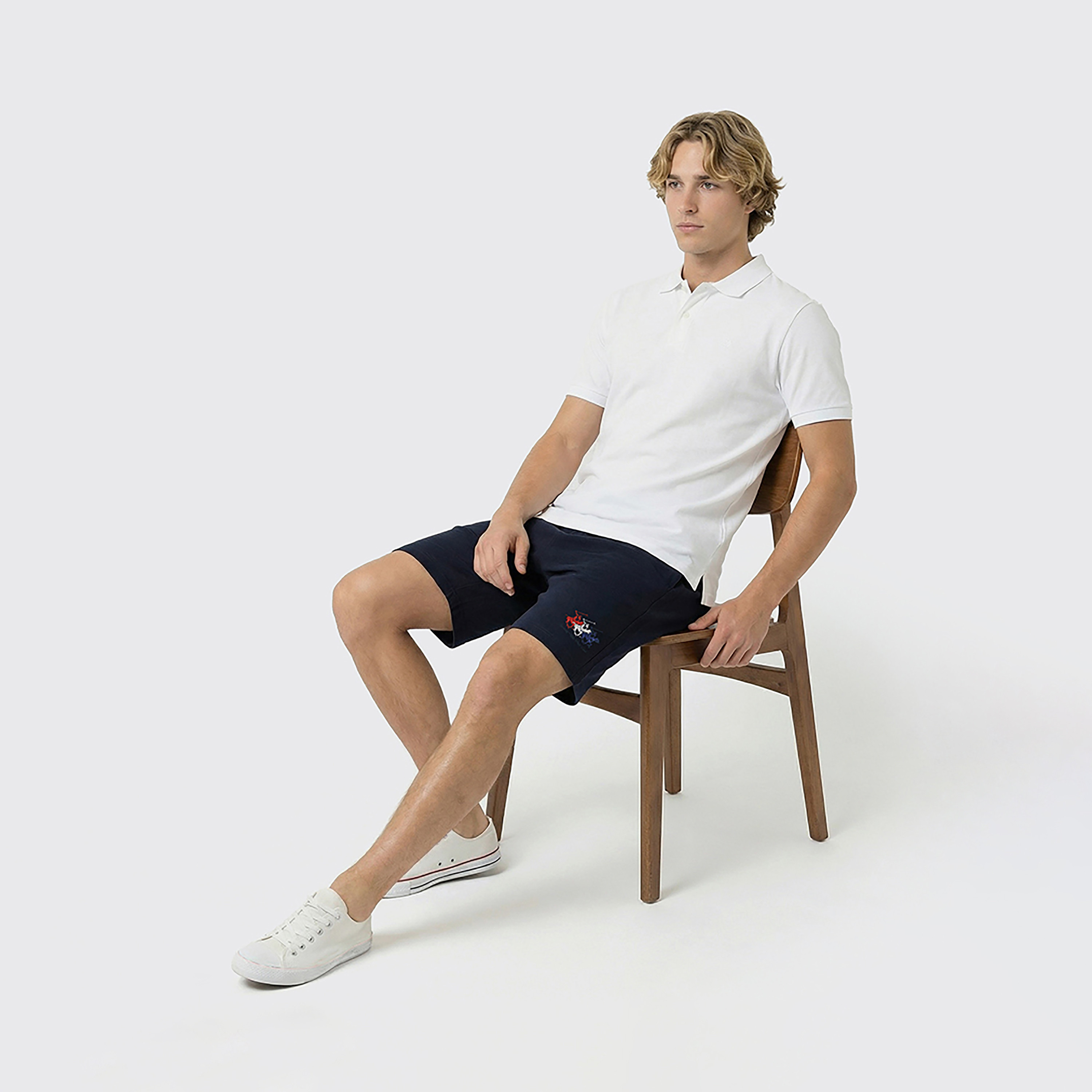 شورت رجالي سادة بخصر متوسط ورباط شد من بيفرلي هيلز بولو كلوب-men-clothing-bottoms-shorts-image-2