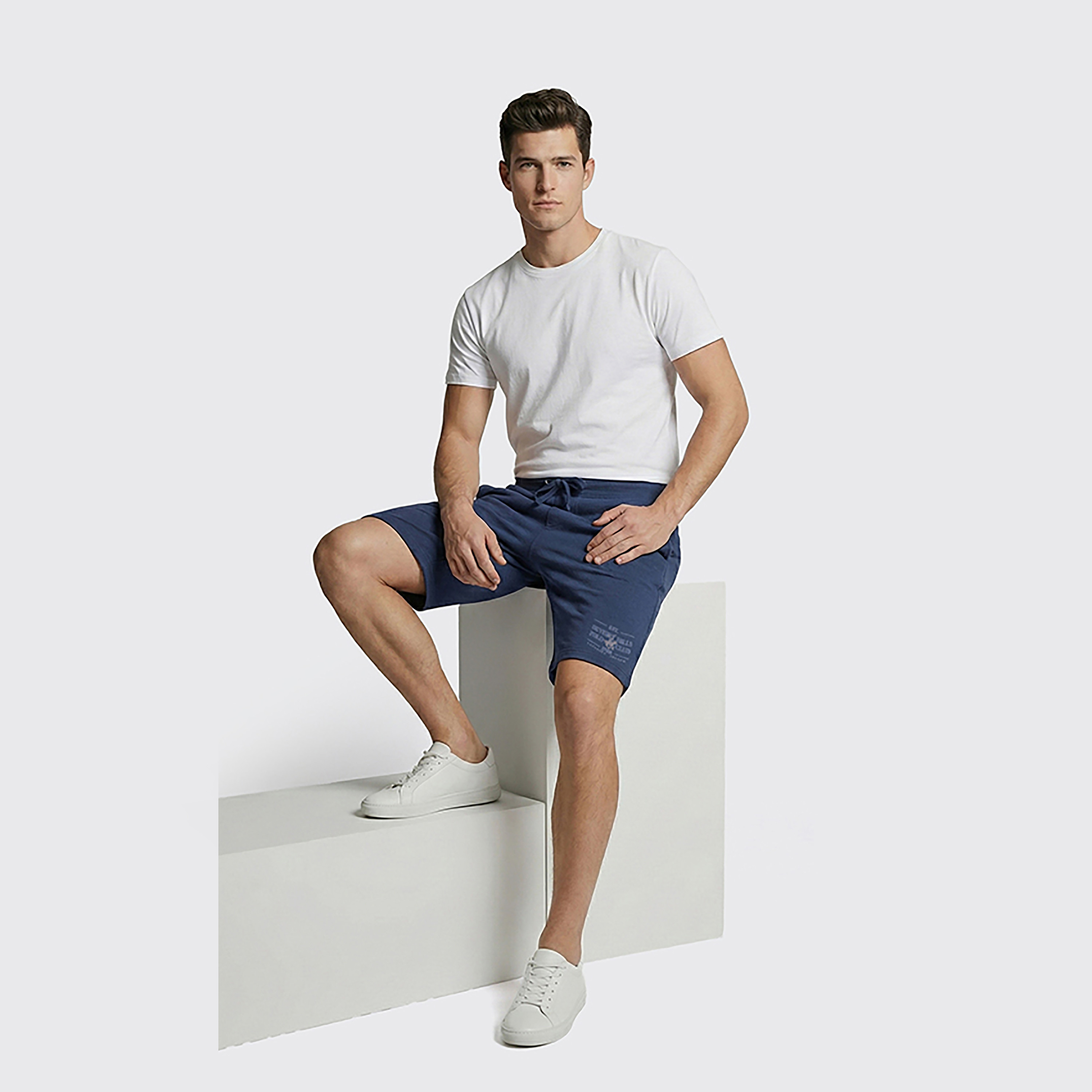 Beverly Hills Polo Club Plain Mid Rise Drawstring Men's Shorts-men-clothing-bottoms-shorts-image-2