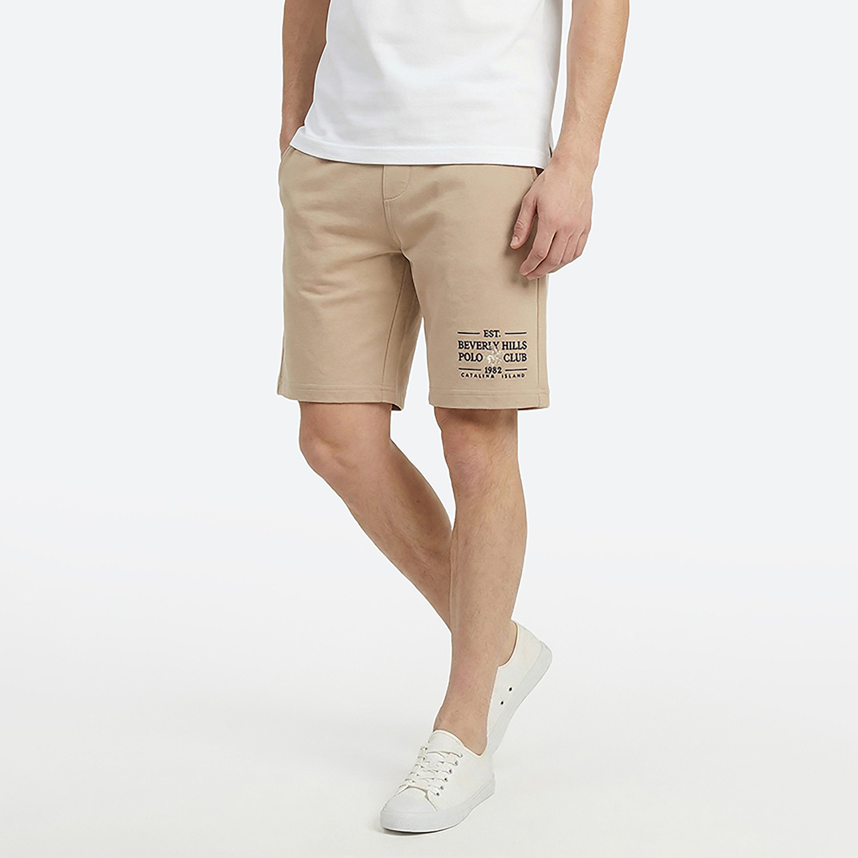 شورت رجالي سادة بخصر متوسط ورباط شد من بيفرلي هيلز بولو كلوب-men-clothing-bottoms-shorts-image-5
