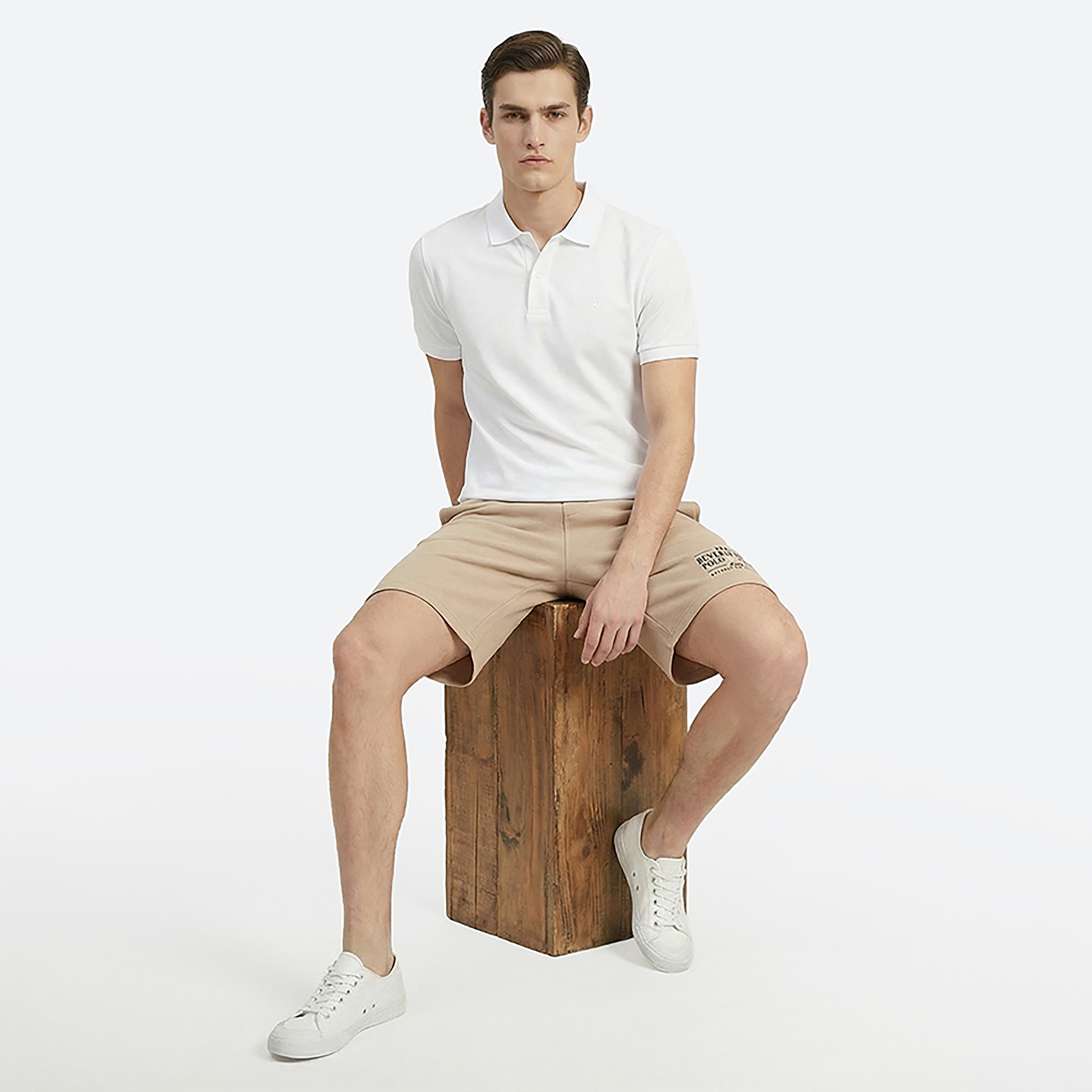 شورت رجالي سادة بخصر متوسط ورباط شد من بيفرلي هيلز بولو كلوب-men-clothing-bottoms-shorts-image-6