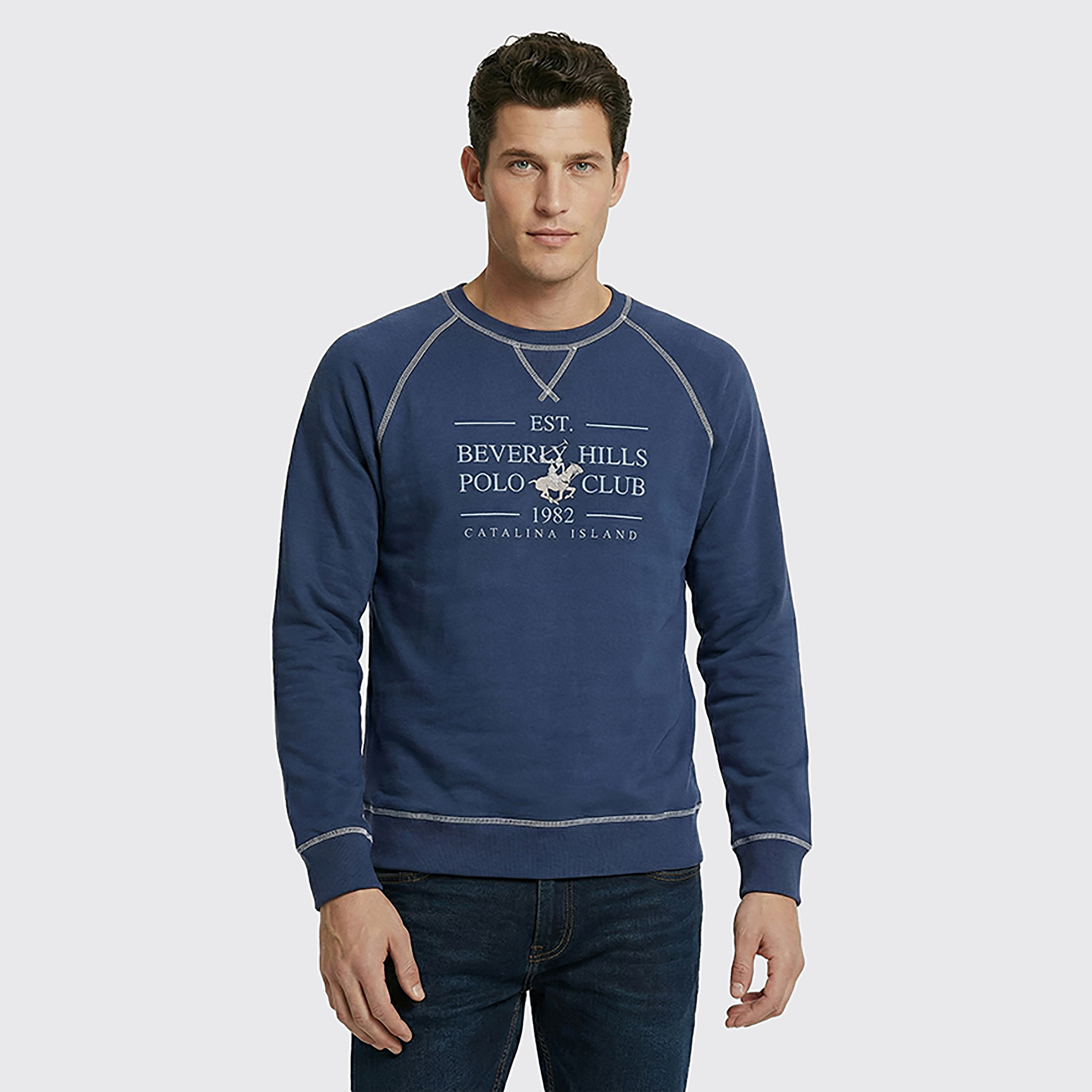 سويت شيرت رجالي مطبوع بياقة دائرية وأكمام طويلة من بيفرلي هيلز بولو كلوب-men-winterwear-hoodiesandsweatshirts-image-1
