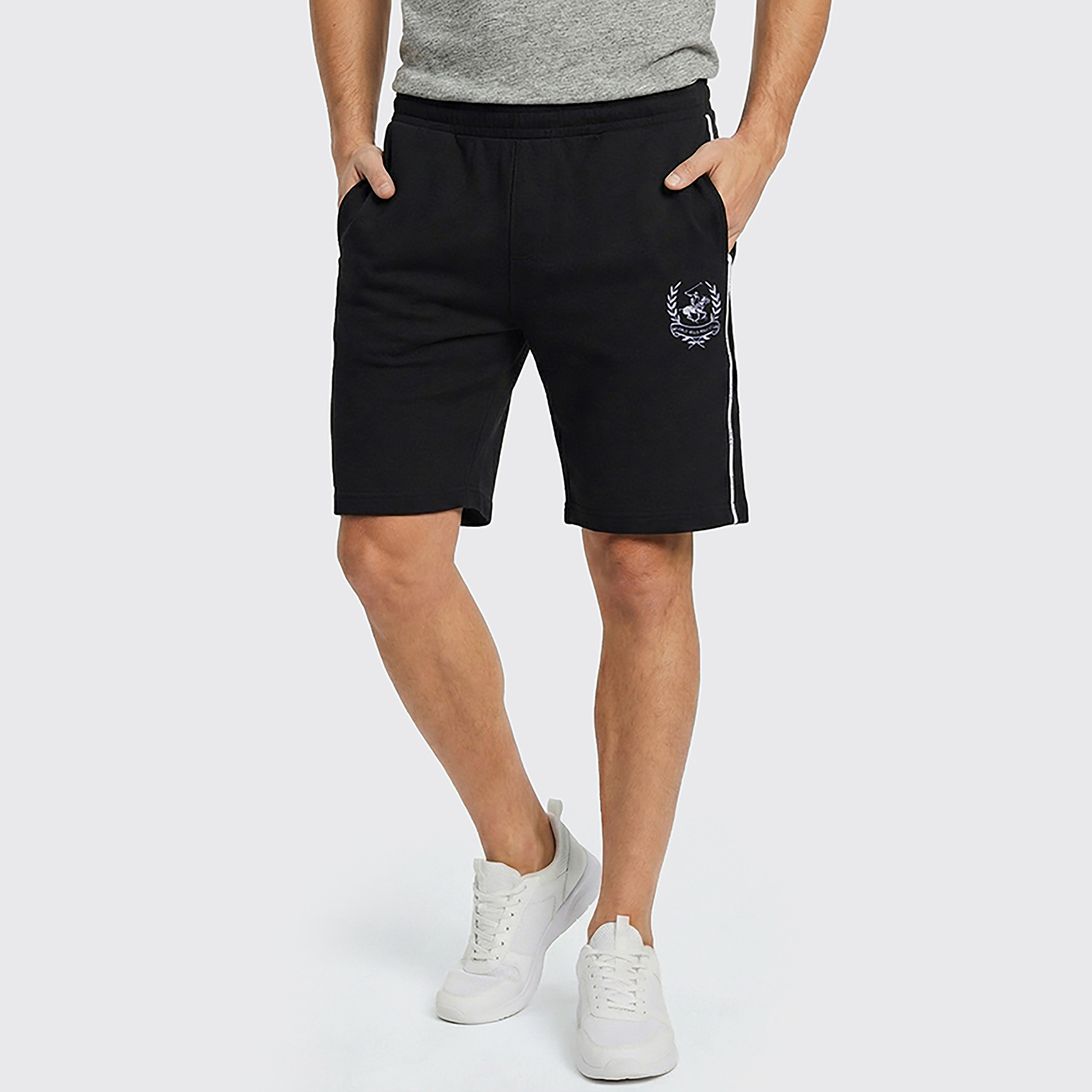 Beverly Hills Polo Club Plain Mid Rise Drawstring Men's Shorts-men-clothing-bottoms-shorts-image-5
