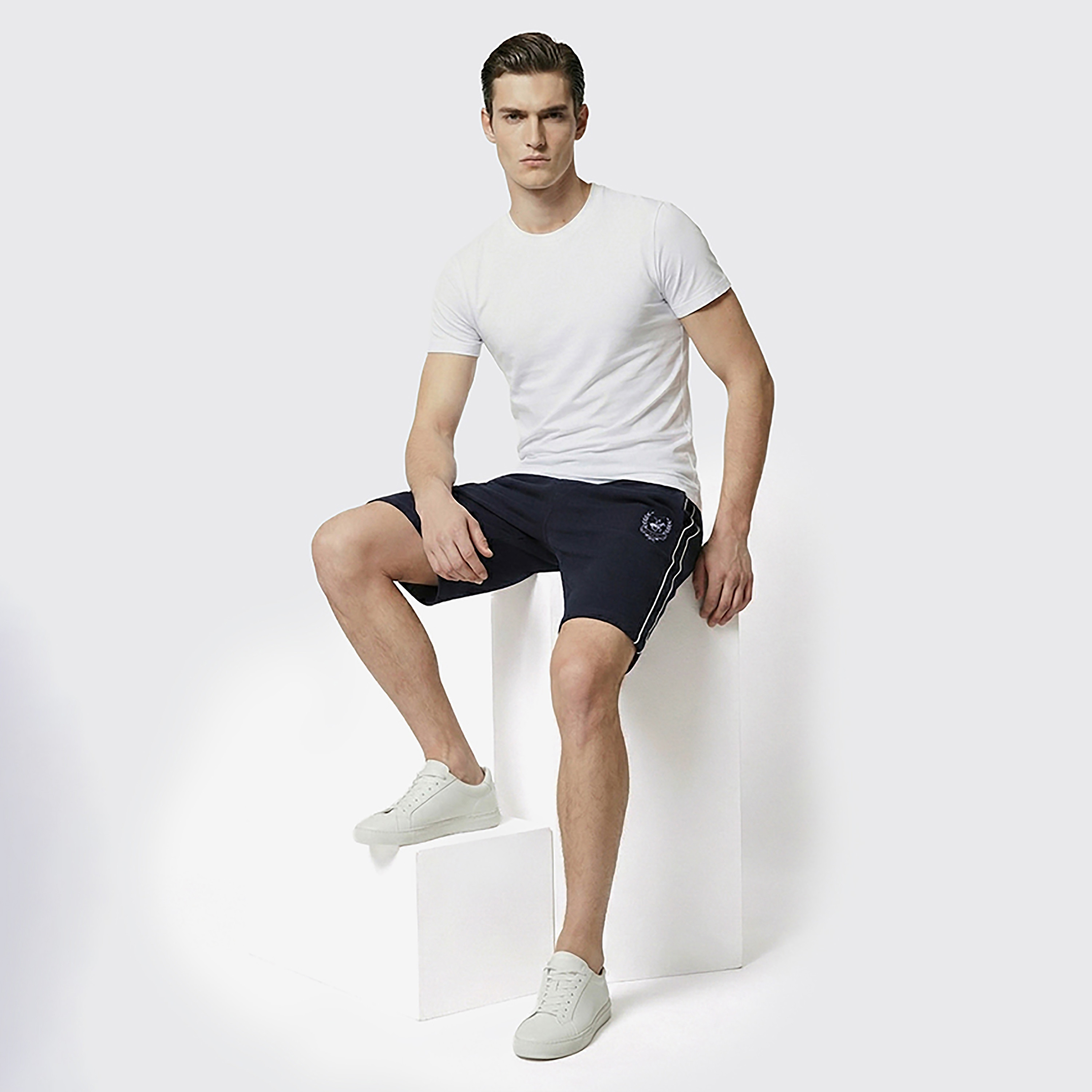 Beverly Hills Polo Club Plain Mid Rise Drawstring Men's Shorts-men-clothing-bottoms-shorts-image-2