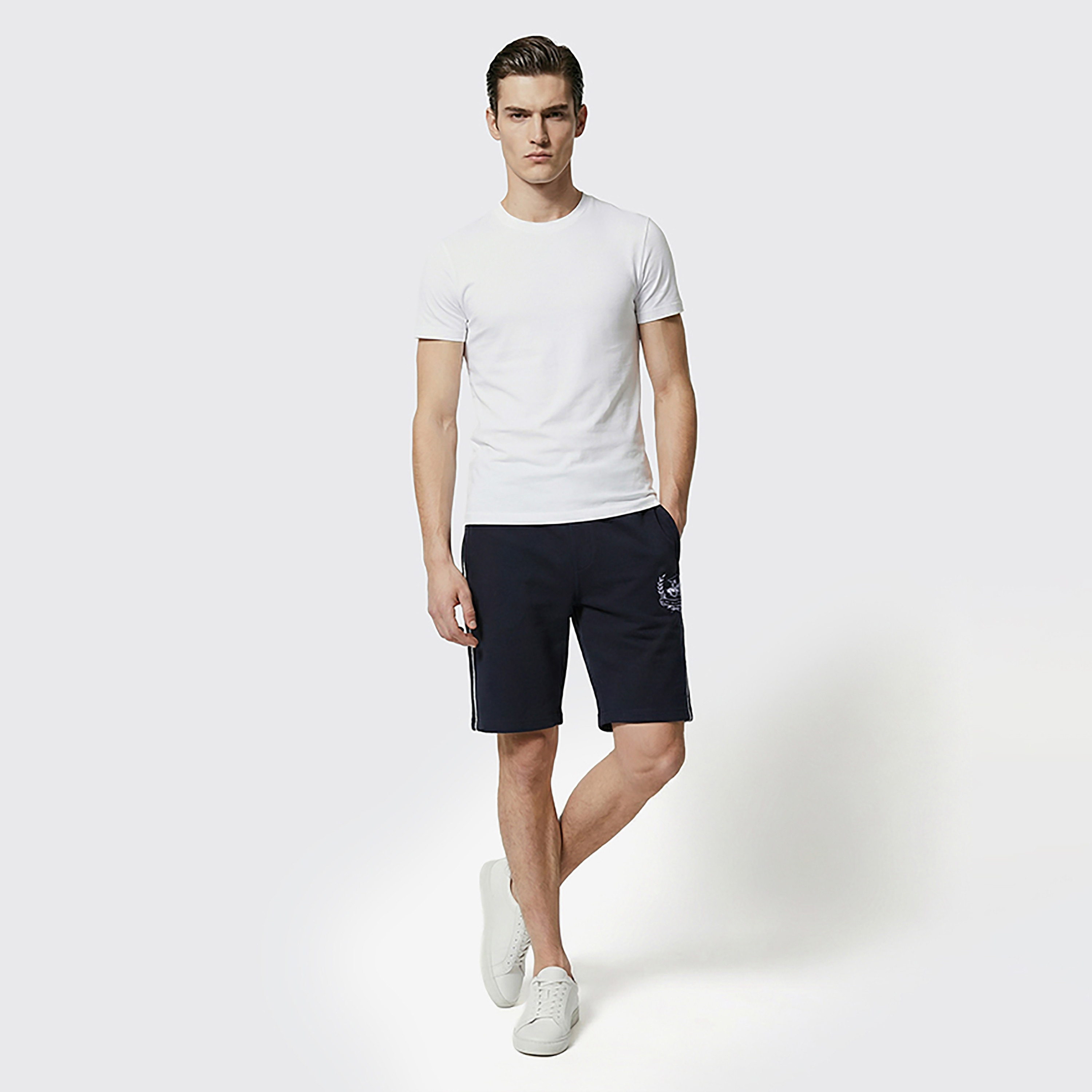 Beverly Hills Polo Club Plain Mid Rise Drawstring Men's Shorts-men-clothing-bottoms-shorts-image-3