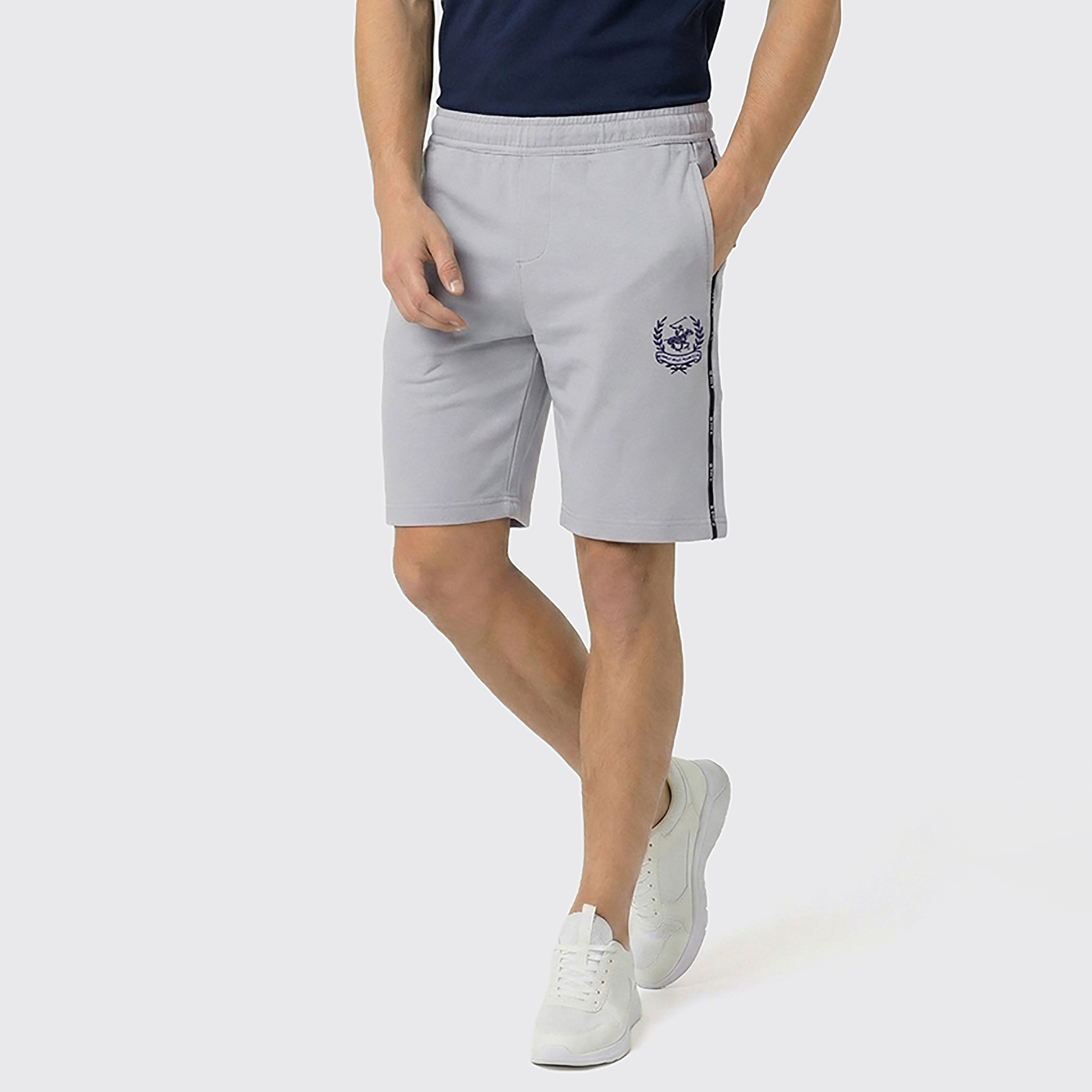 Beverly Hills Polo Club Plain Mid Rise Drawstring Men's Shorts-men-clothing-bottoms-shorts-image-1