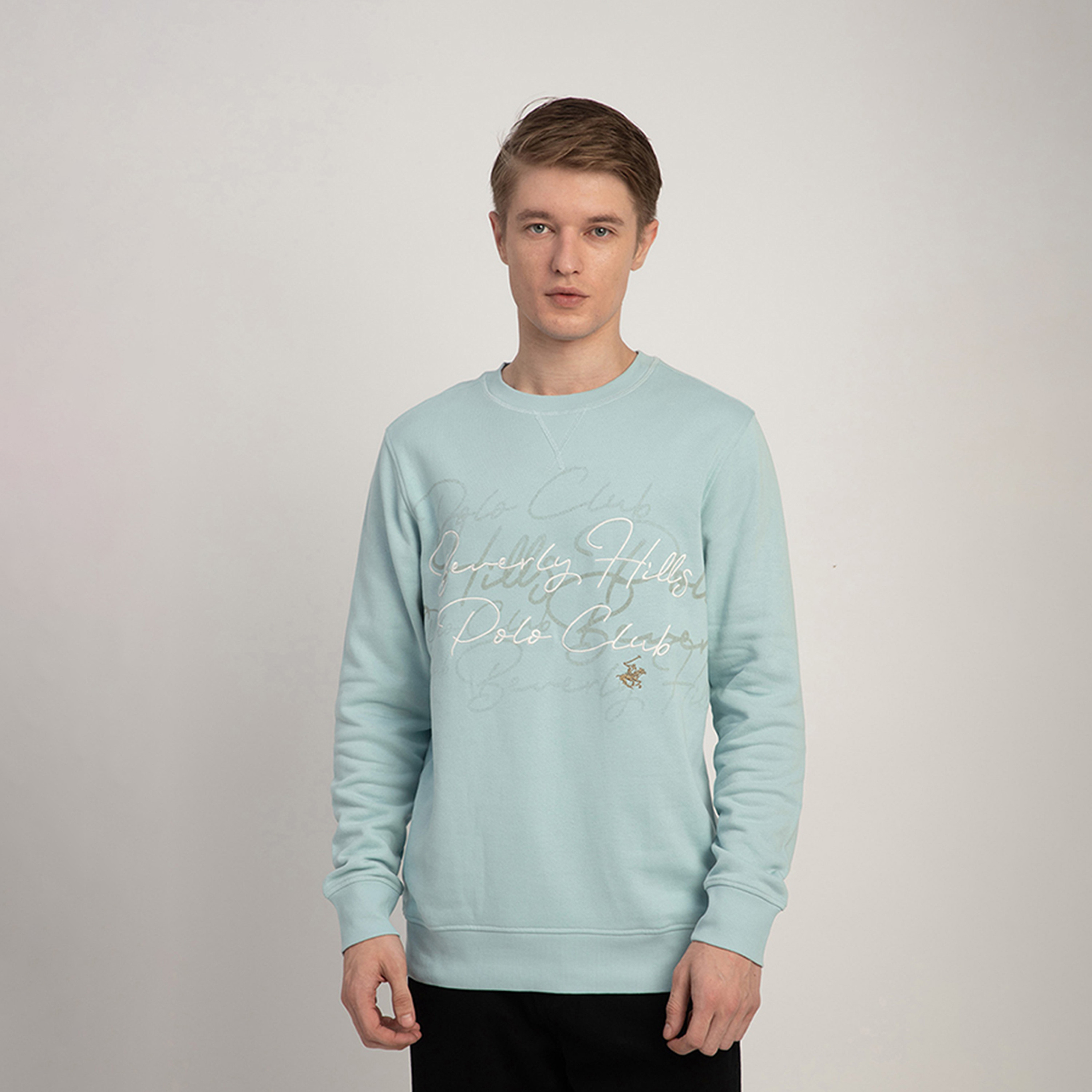 بيفرلي هيلز بولو كلوب-  بلوزة رياضية مطرزة برقبة دائرية وأكمام طويلة-men-winterwear-hoodiesandsweatshirts-image-1
