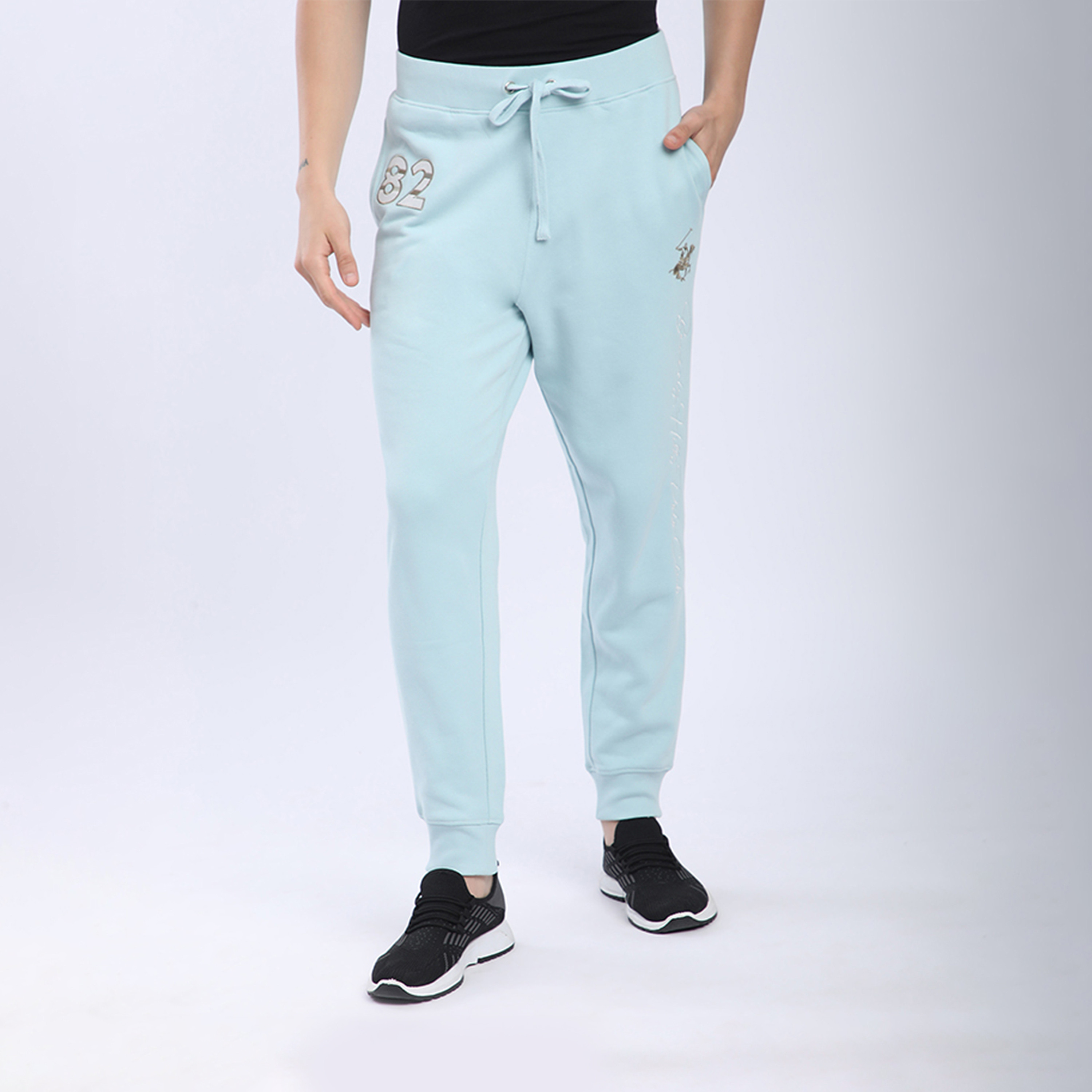Beverly Hills Polo Club Logo High-Rise Drawstring Joggers-men-clothing-bottoms-joggers-image-1