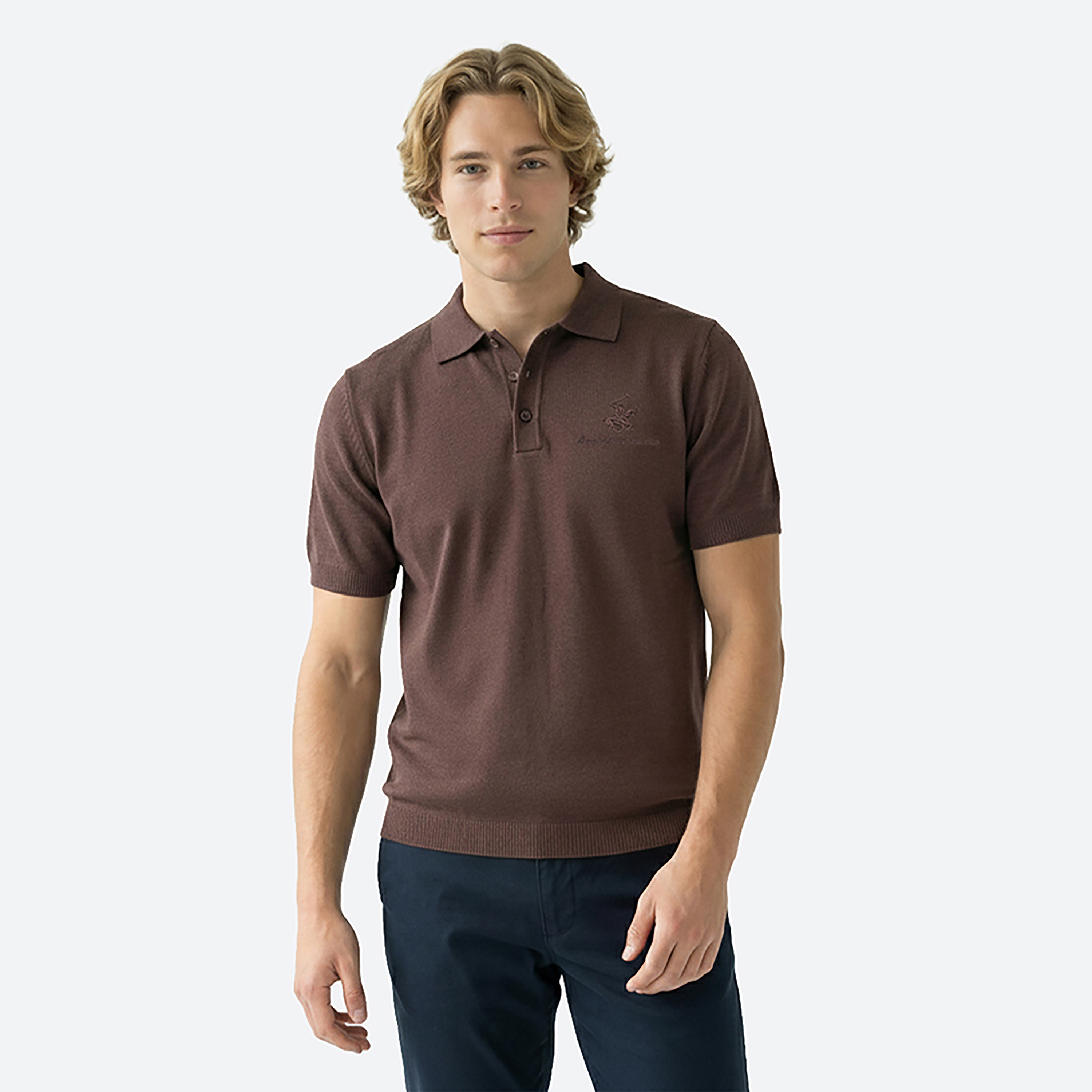 Beverly Hills Polo Club Plain Collared Short Sleeves Men's Polo T-Shirt-men-clothing-tshirtsandpolos-polos-image-1