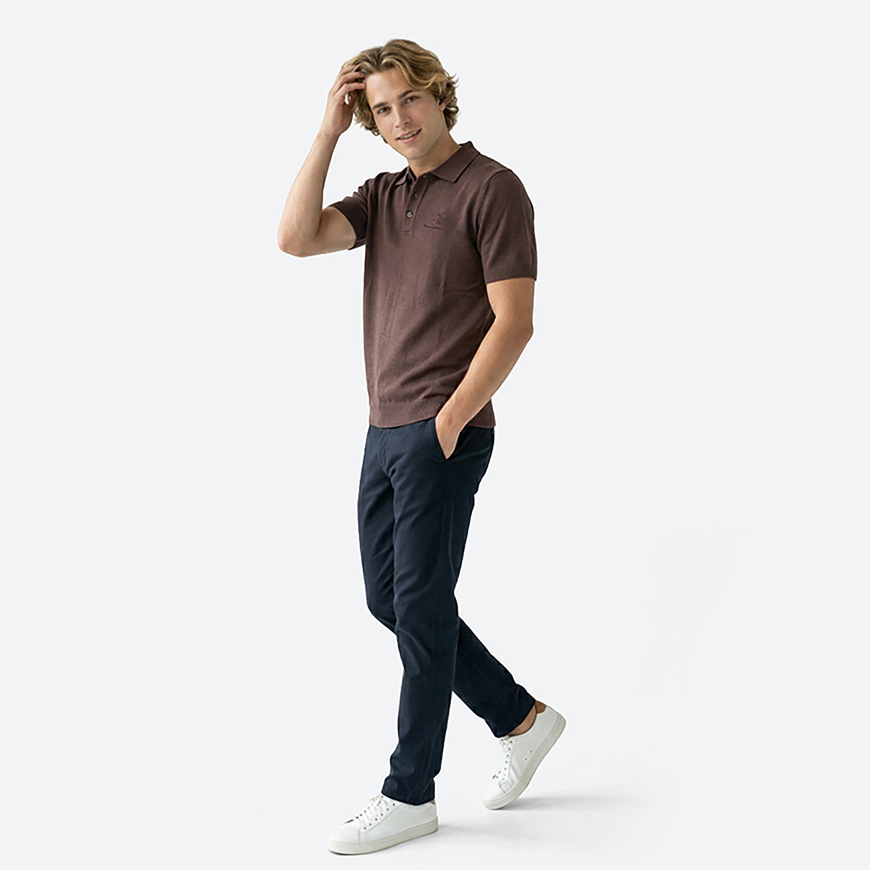 تي شيرت بولو رجالي سادة بأكمام قصيرة وياقة من بيفرلي هيلز بولو كلوب-men-clothing-tshirtsandpolos-polos-image-3
