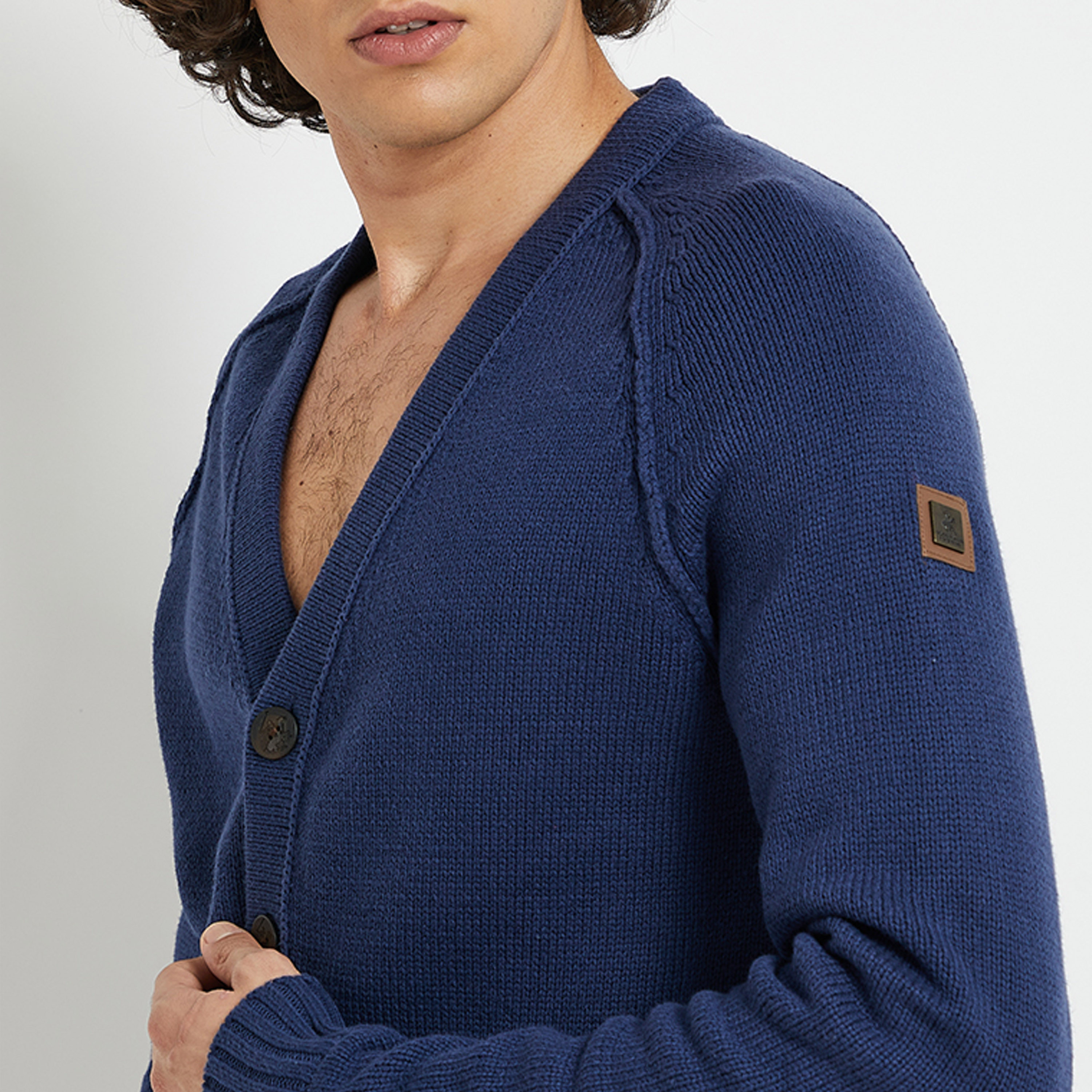 Beverly Hills Polo Club Men's Solid Shrug Cardigan-men-clothing-sweatersandpullovers-image-3