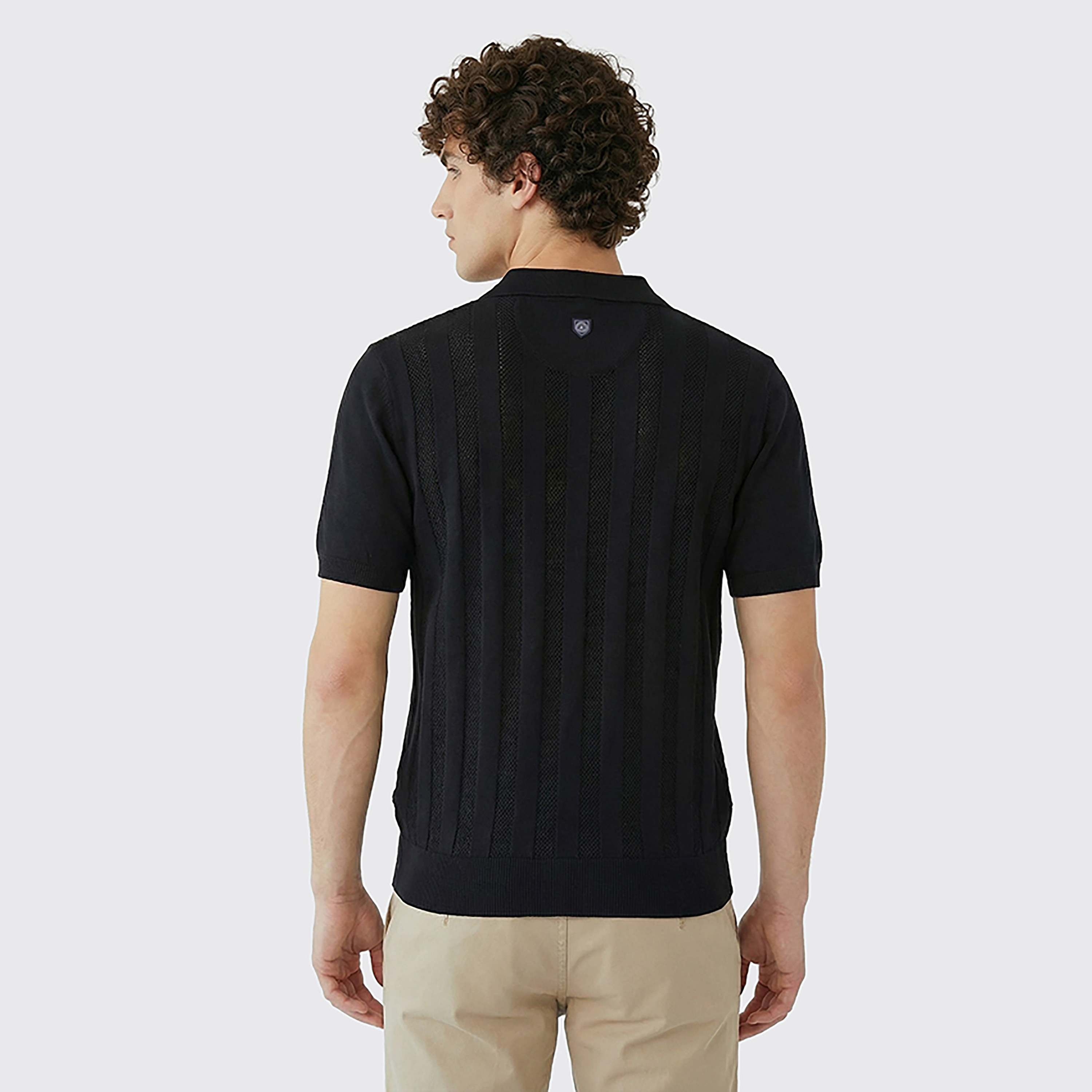 Beverly Hills Polo Club Textured Knit Collared Short Sleeves Men's Polo T-Shirt-men-clothing-tshirtsandpolos-polos-image-4