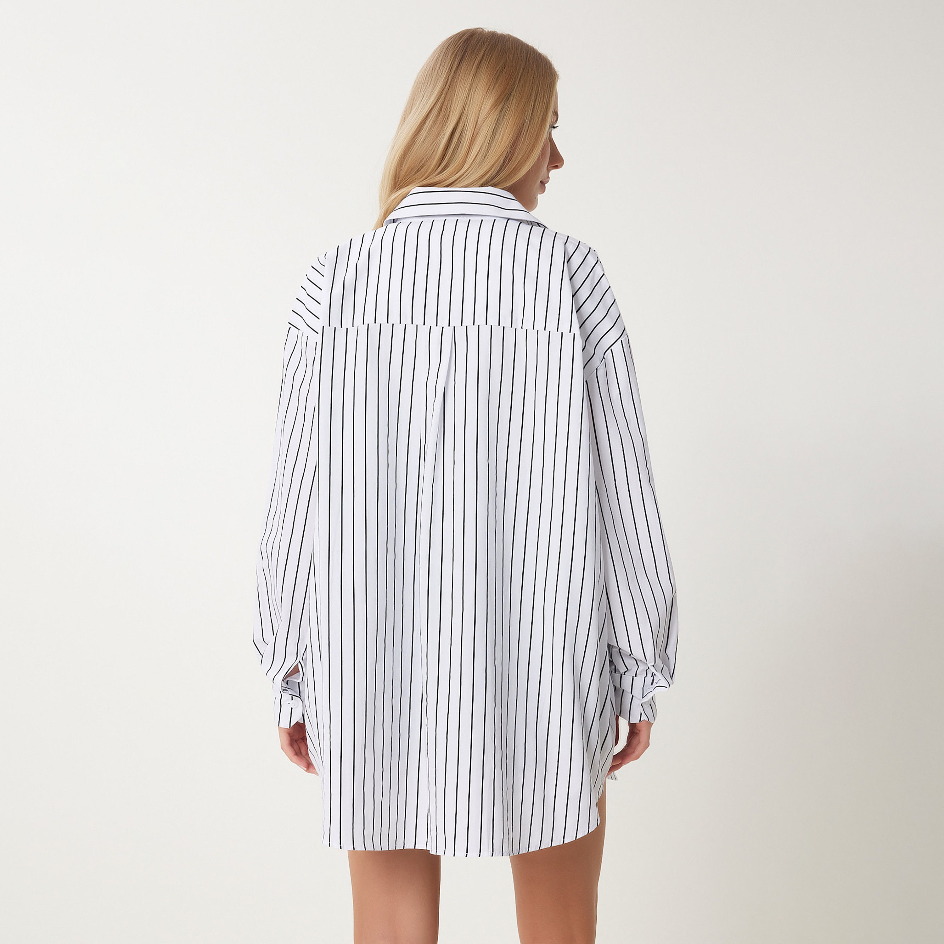 قميص نسائي من ياقة مخططة بأكمام كتف من إسطنبول-women-clothing-shirtsandblouses-shirts-image-15