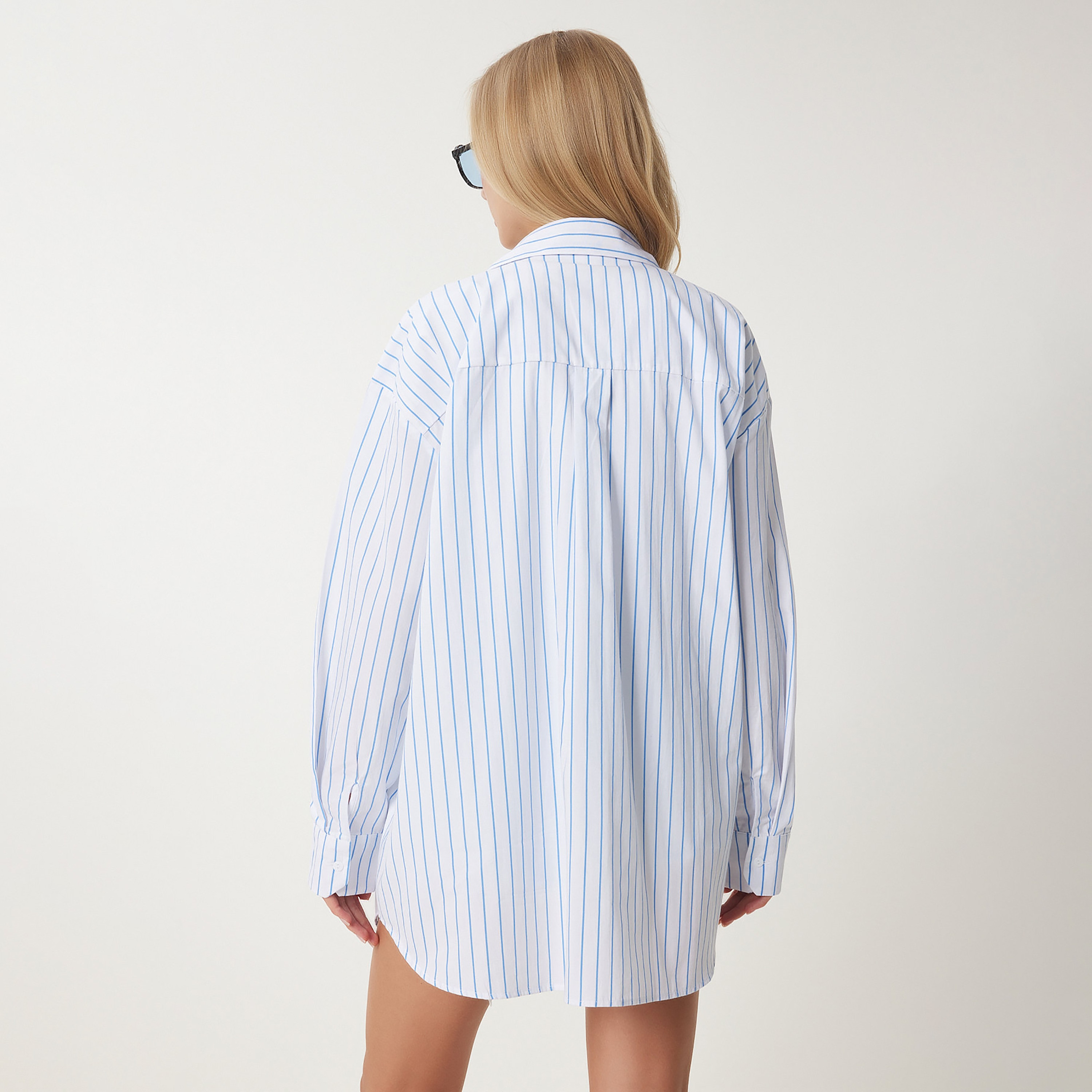 قميص نسائي من ياقة مخططة بأكمام كتف من إسطنبول-women-clothing-shirtsandblouses-shirts-image-9