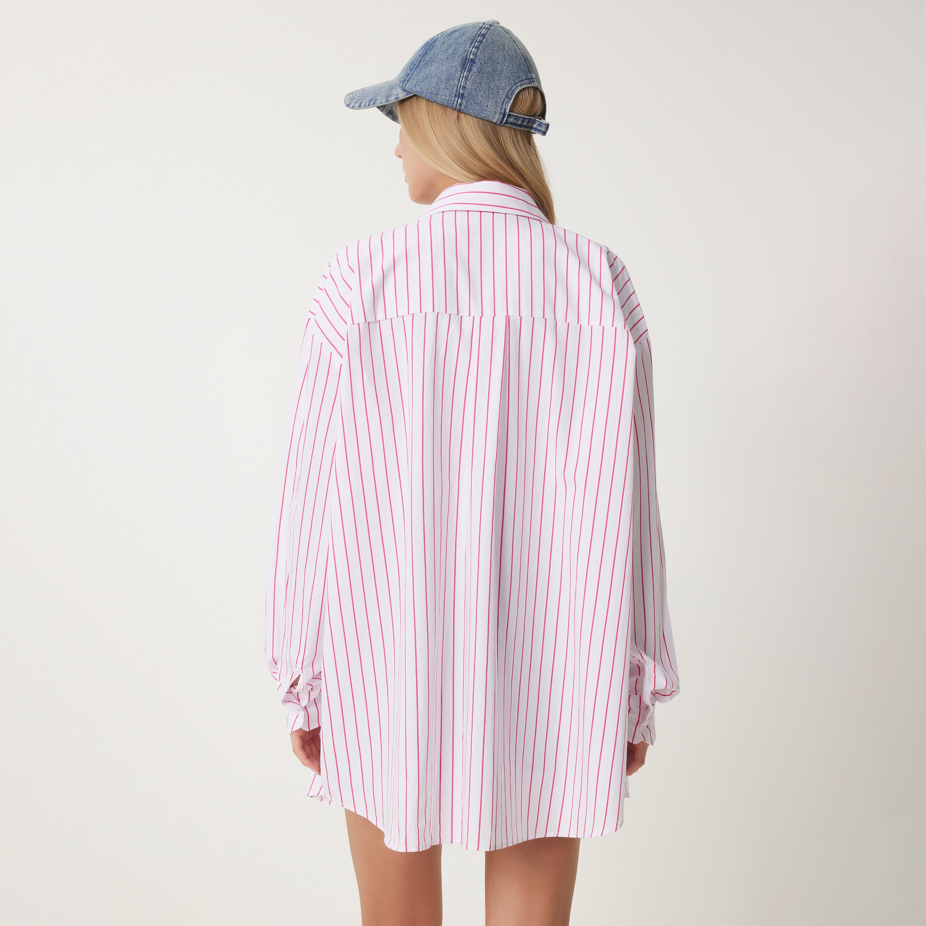 قميص نسائي من ياقة مخططة بأكمام كتف من إسطنبول-women-clothing-shirtsandblouses-shirts-image-4