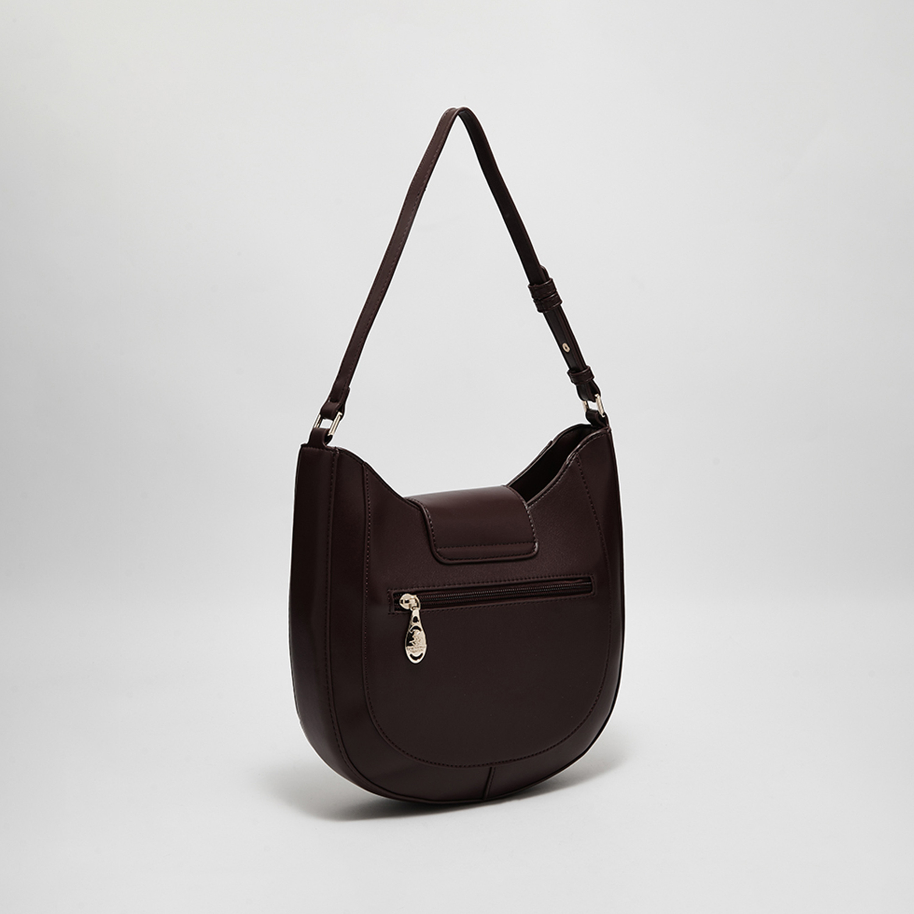 Beverly Hills Polo Club Plain Shoulder Bag with Adjustable Strap in Black-women-bagsandwallets-handbags-image-6