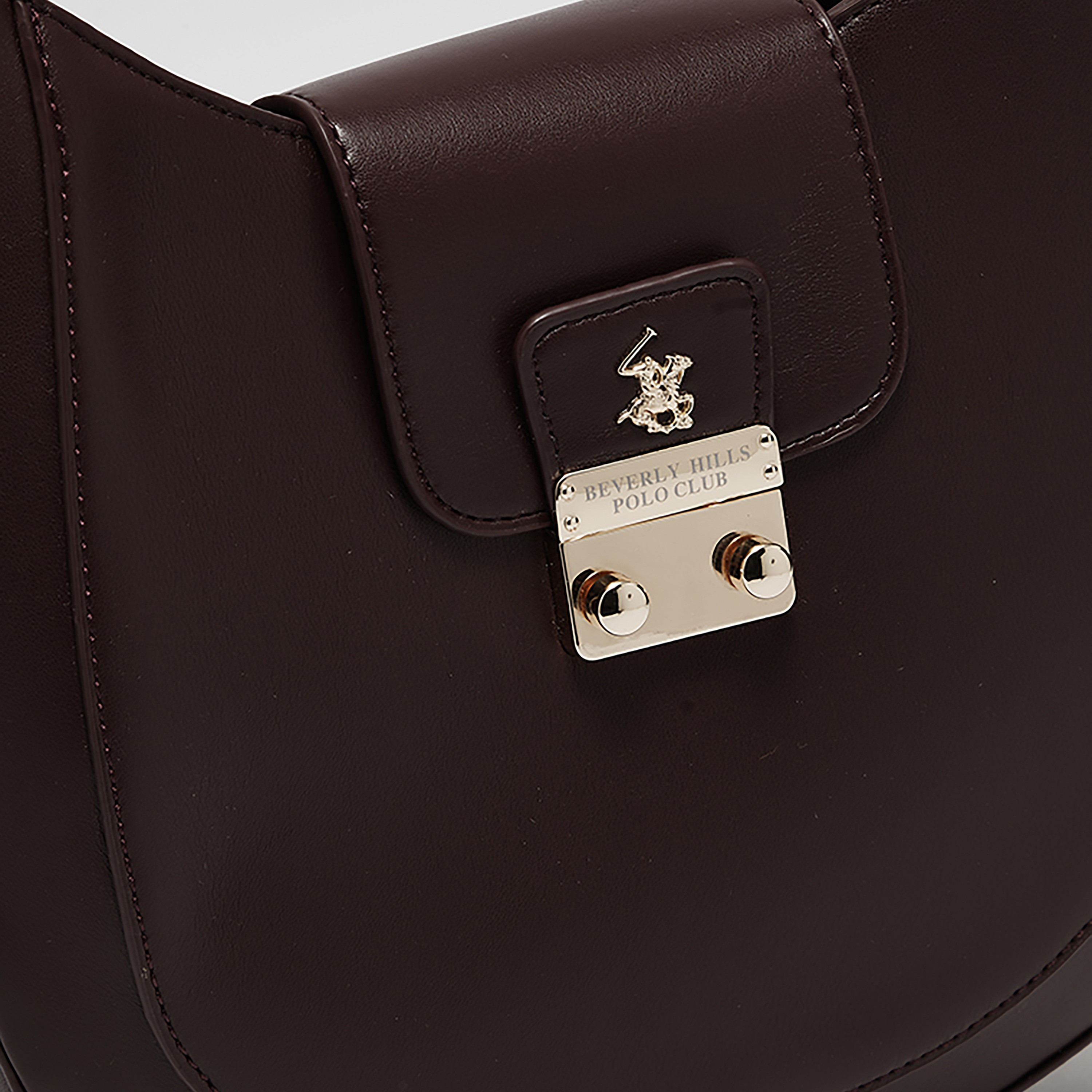 Beverly Hills Polo Club Plain Shoulder Bag with Adjustable Strap in Black-women-bagsandwallets-handbags-image-7