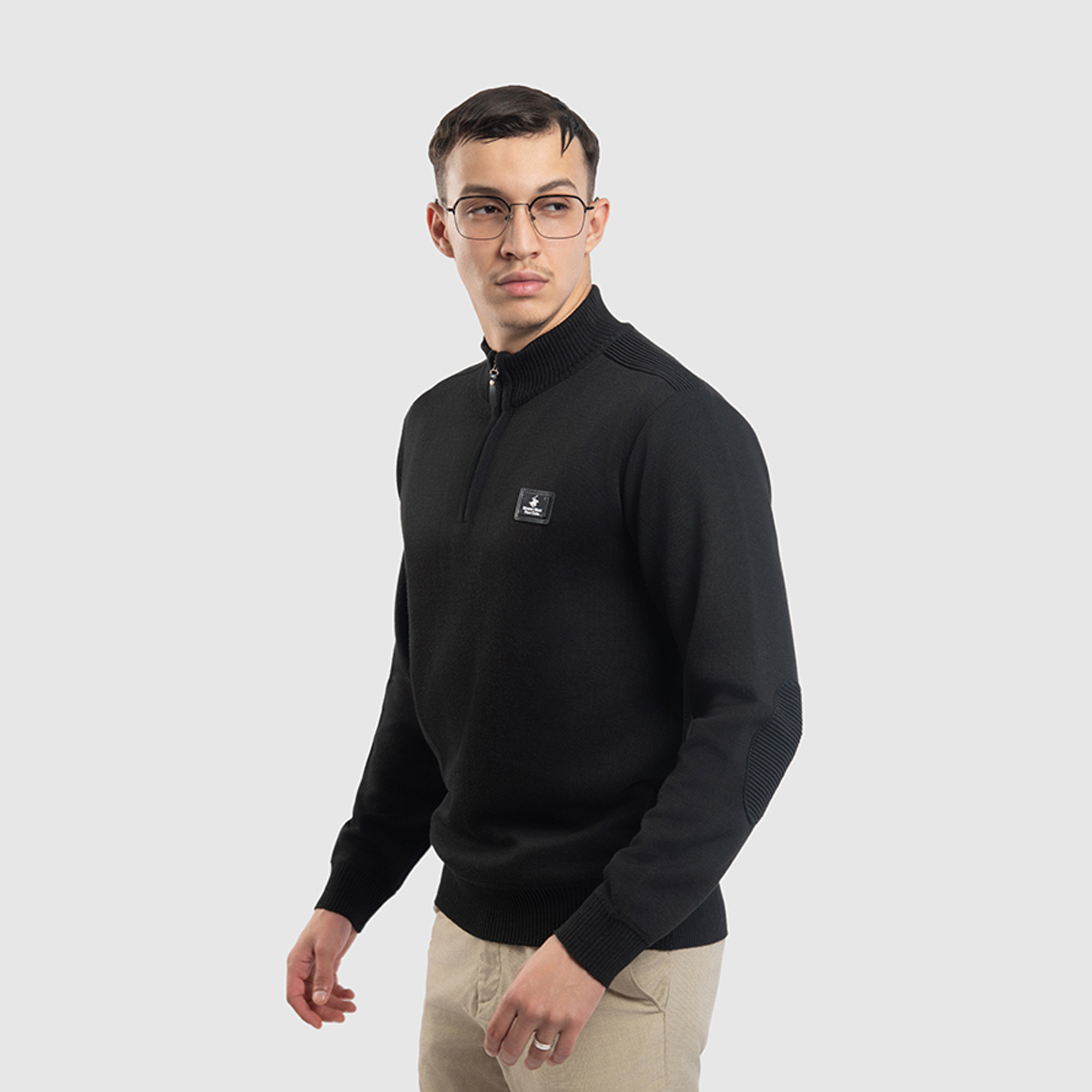 Beverly Hills Polo Club Men's Sweater with Half Zip Closure-men-clothing-sweatersandpullovers-image-2