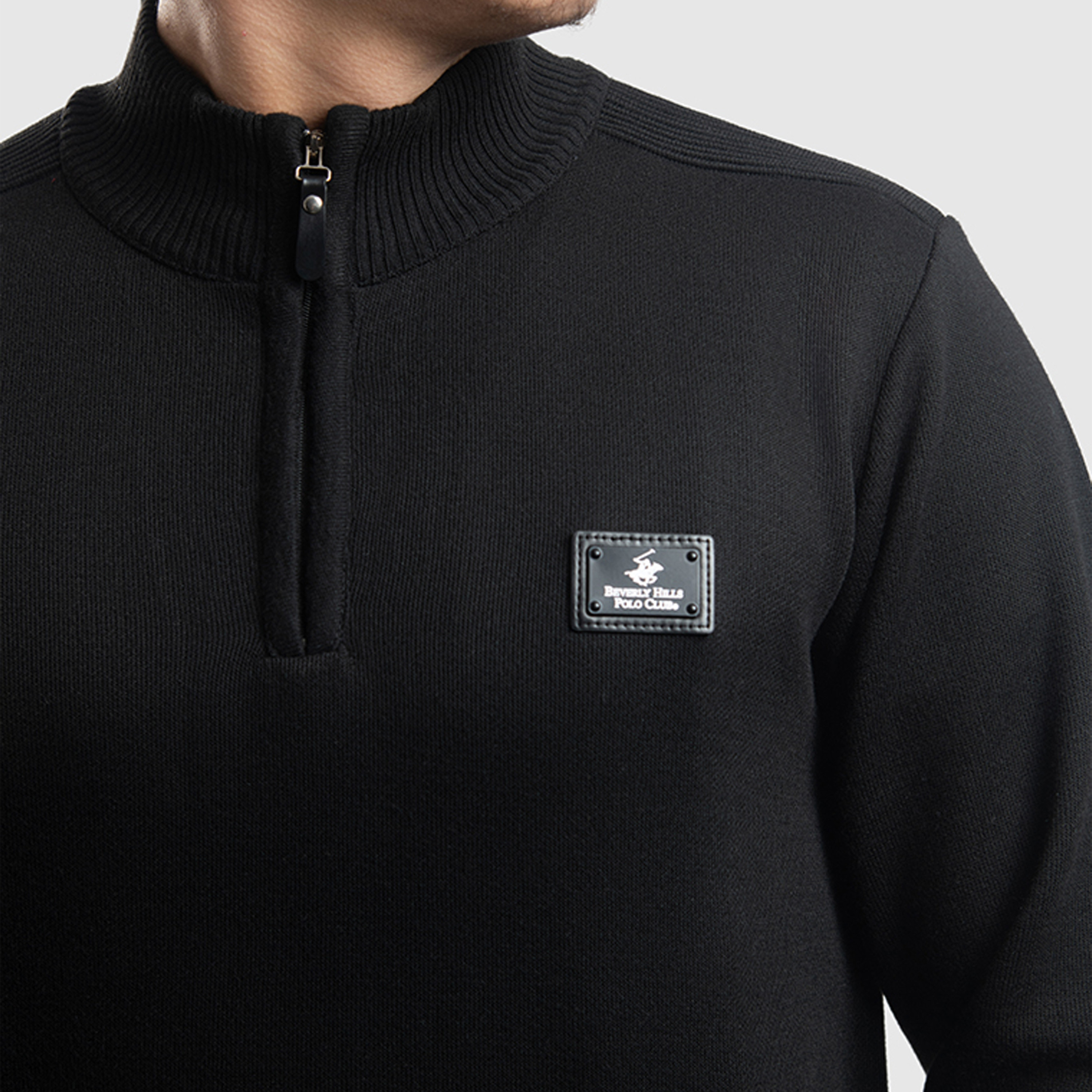 Beverly Hills Polo Club Men's Sweater with Half Zip Closure-men-clothing-sweatersandpullovers-image-4