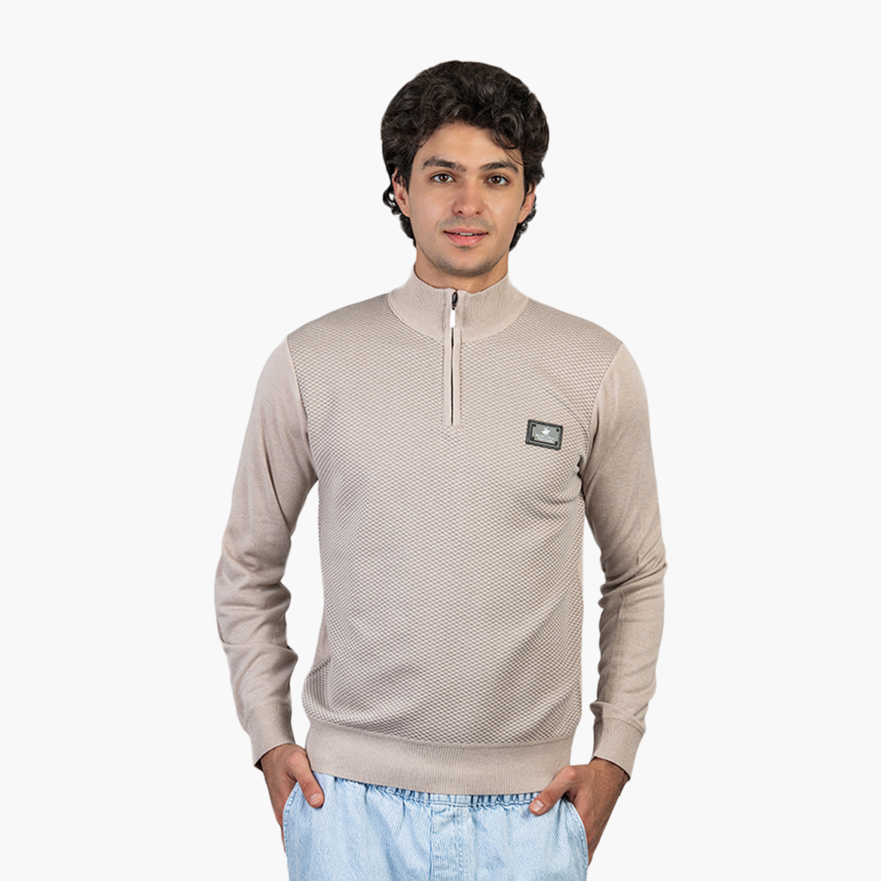 Beverly Hills Polo Club Textured High Neck Long Sleeves Men's Sweatshirt-men-winterwear-hoodiesandsweatshirts-image-1