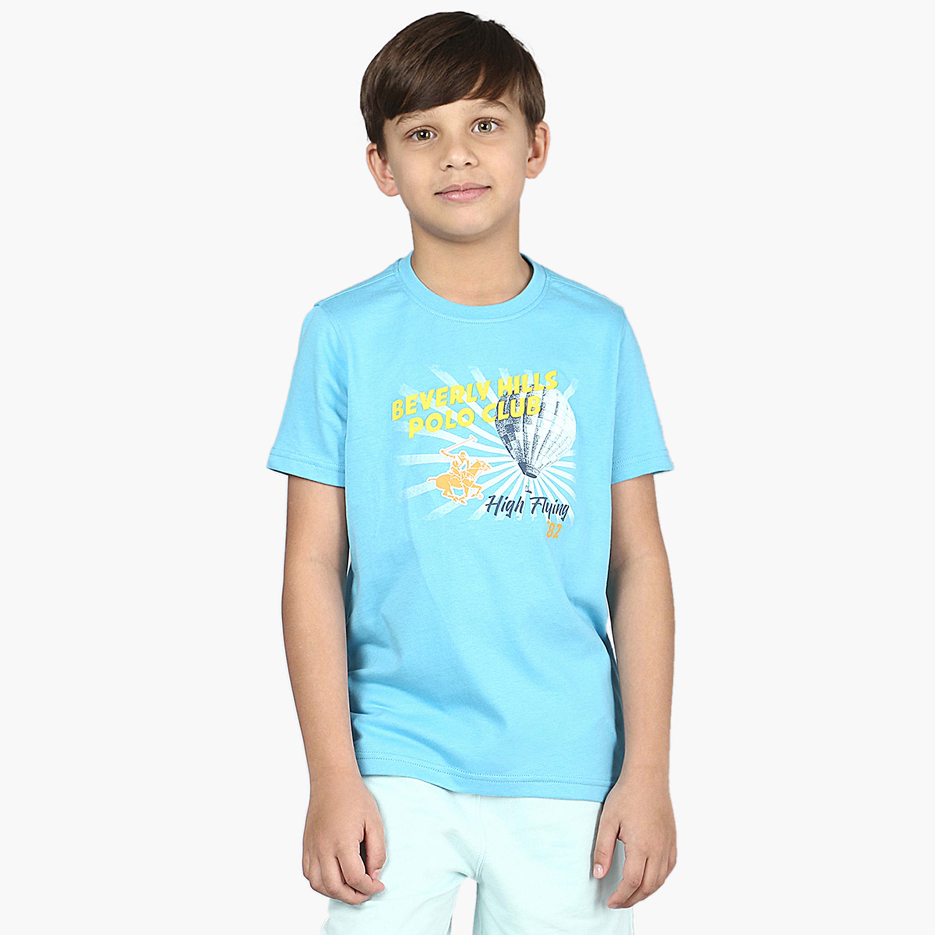 Beverly Hills Polo Club Graphic Print T-shirt with Short Sleeves and Round Neck-boys-clothing-tshirtsandpolos-image-6